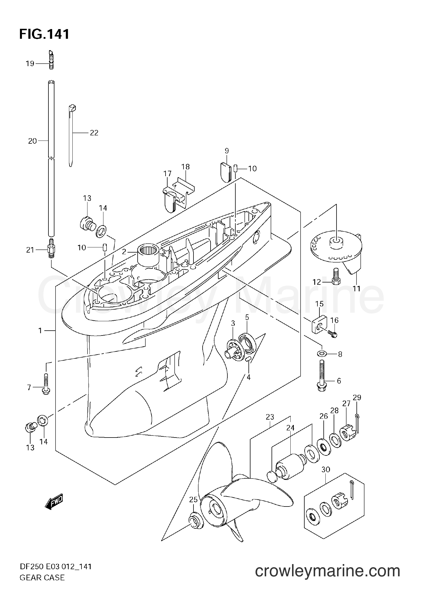 Suzuki Marine DF200 210001~ - GEAR CASE (DF200Z E3)