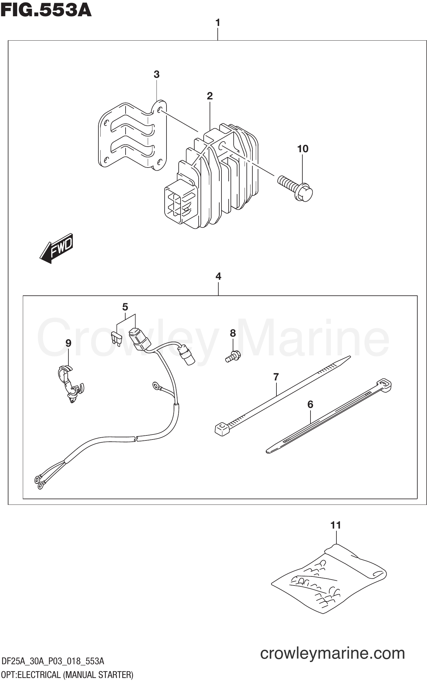 Suzuki Marine DF30AT 810001~ - OPT:ELECTRICAL (MANUAL STARTER)