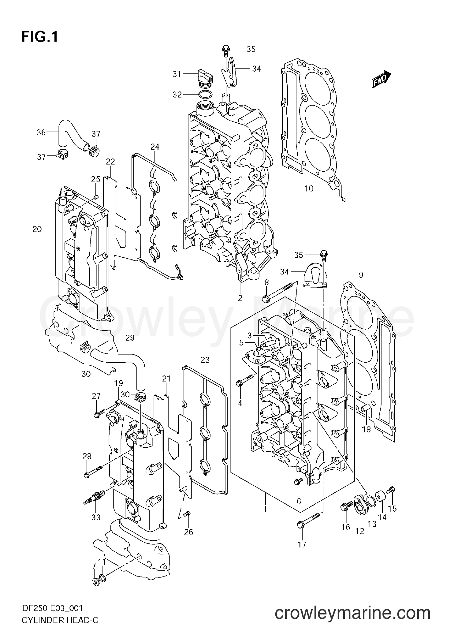 Suzuki Marine DF250 - CYLINDER HEAD