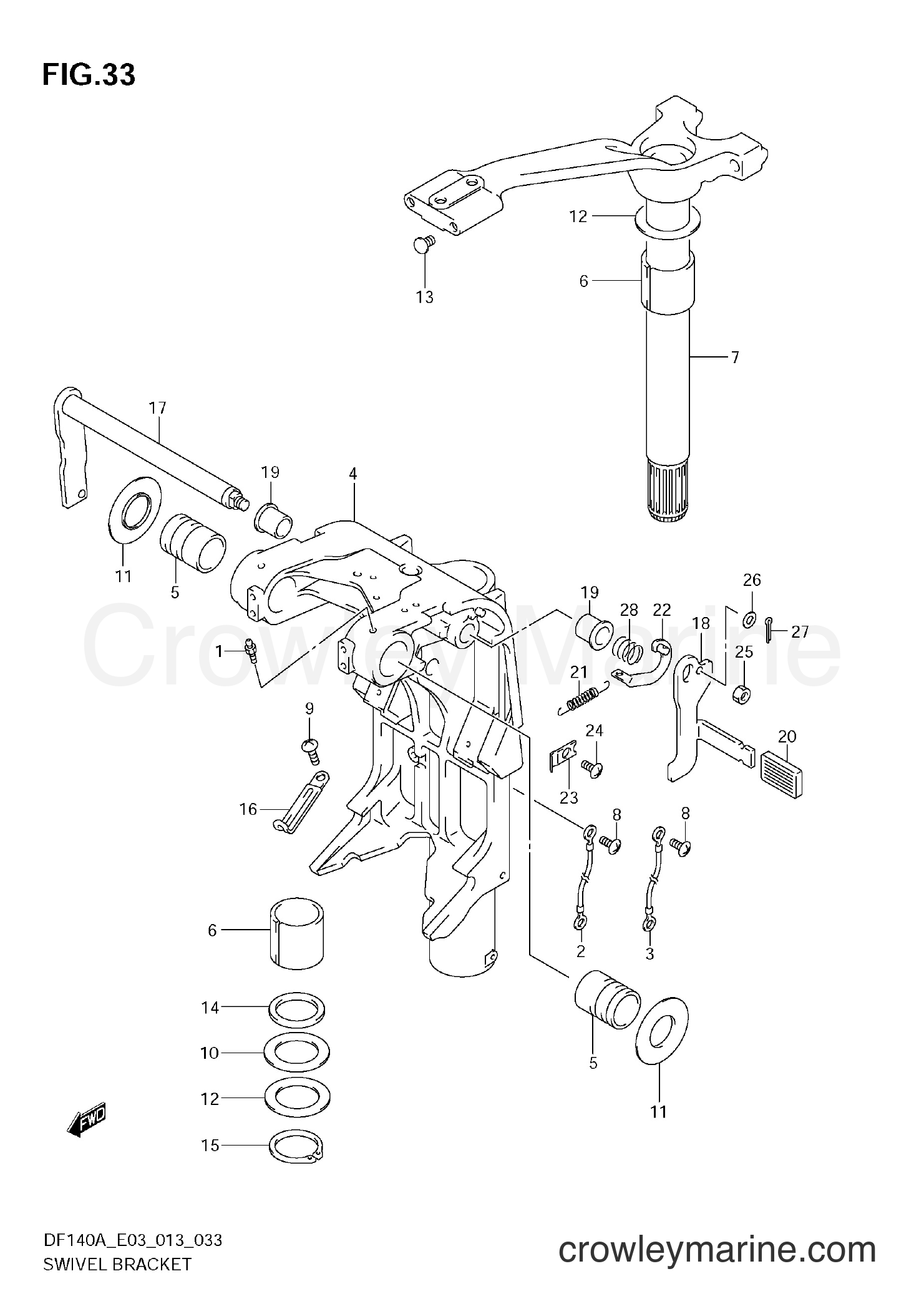 Suzuki Marine DF140A 310001~ - SWIVEL BRACKET (DF140AT E03)