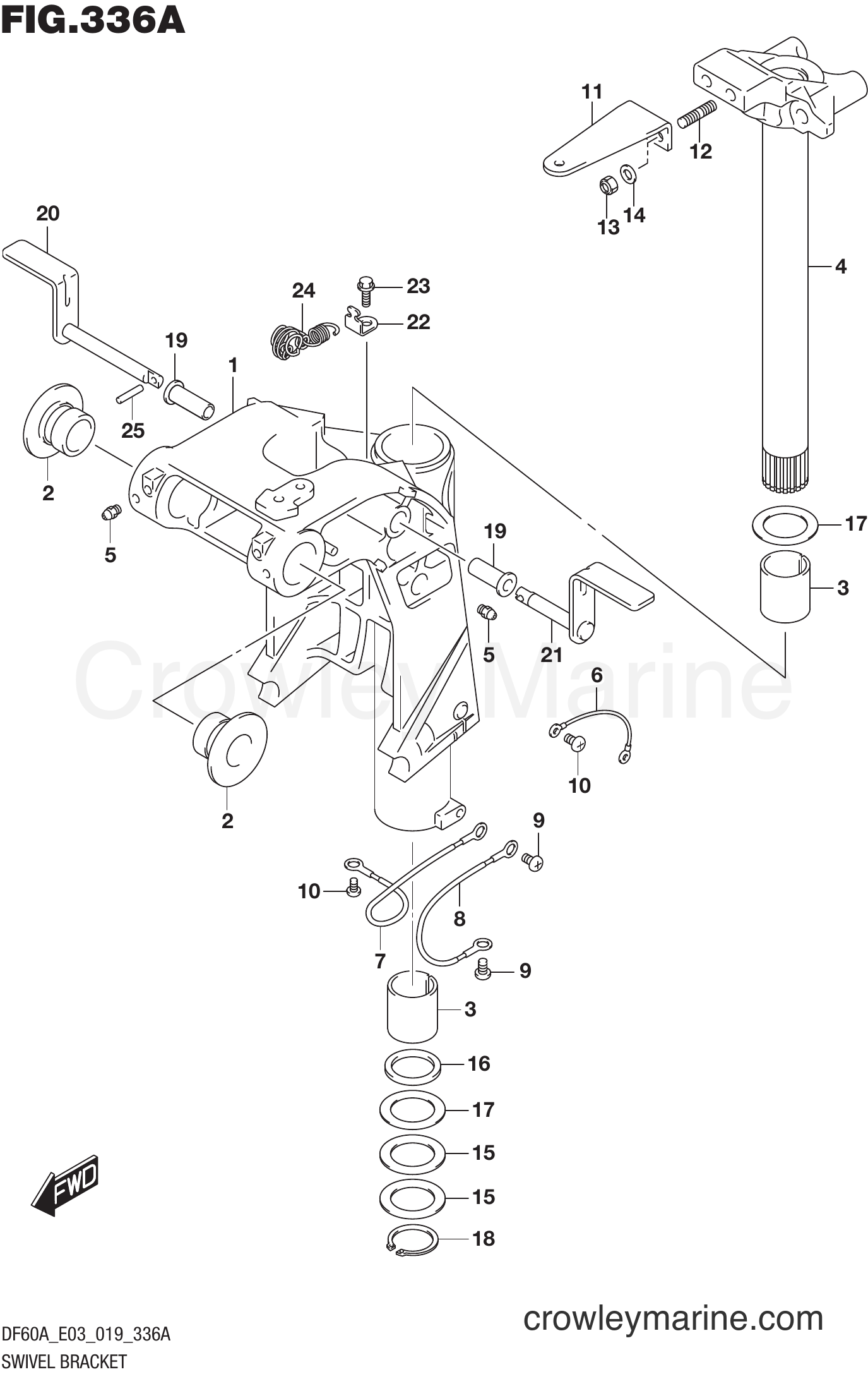 Suzuki Marine DF60AVT 910001~ - SWIVEL BRACKET (DF40A)(DF50A)