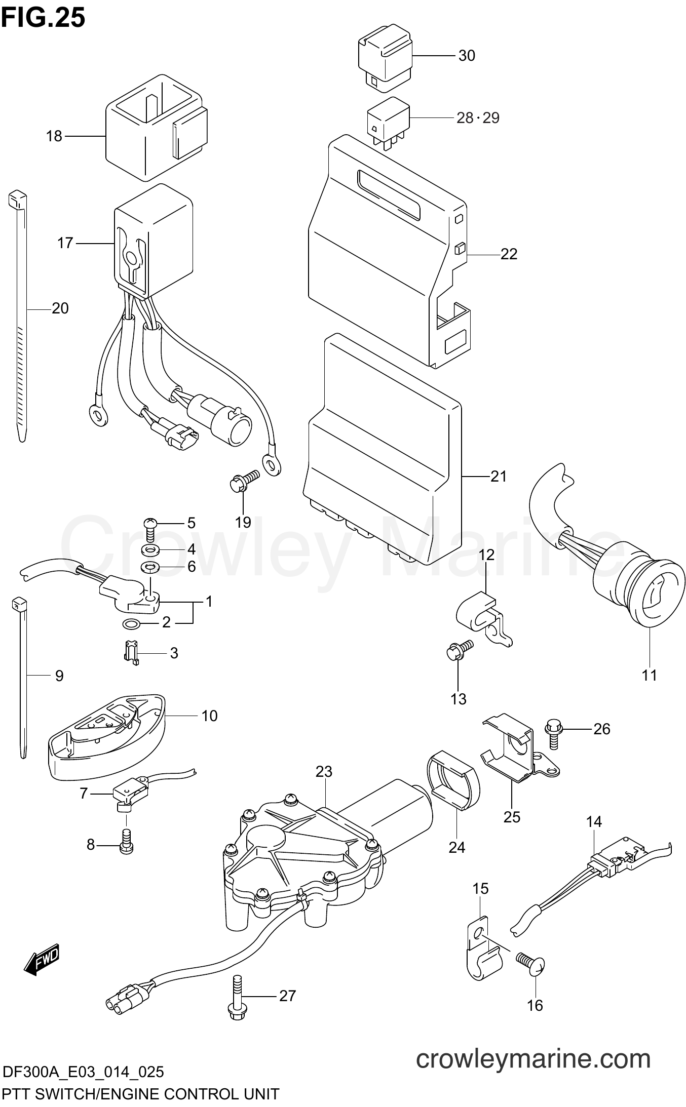 Suzuki Marine DF250AP 410001~ - PTT SWITCH/ENGINE CONTROL UNIT (DF250A E03)