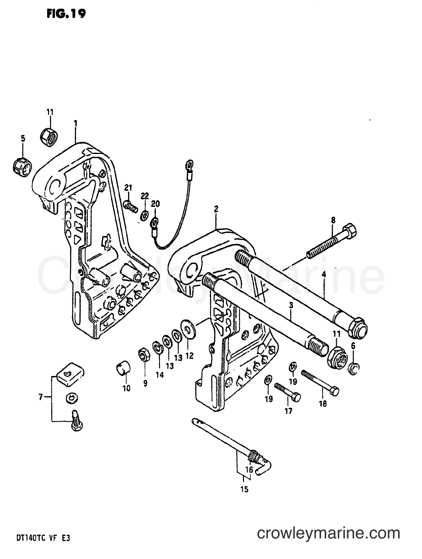 CLAMP BRACKET (MODEL VE/VF) 1983 TwoStroke Outboard 140 DT140