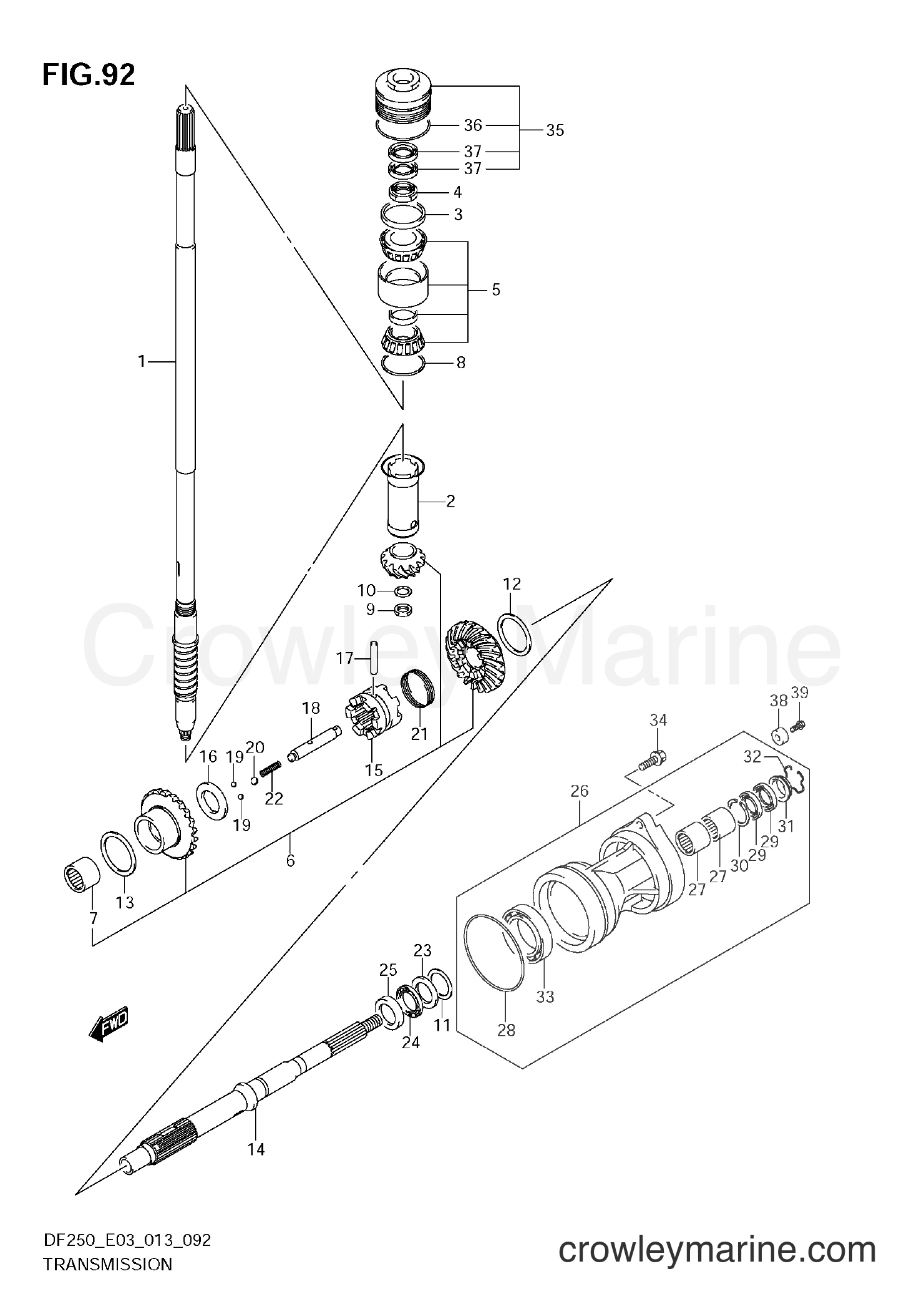 Suzuki Marine DF225 310001~ - TRANSMISSION (DF250ST)