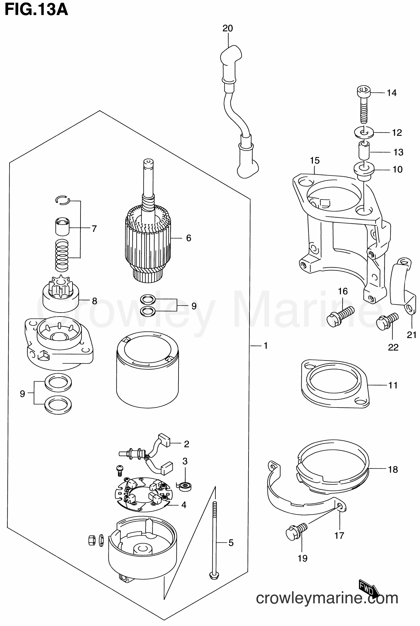Suzuki Marine DT100 - STARTING MOTOR (MODEL:00)