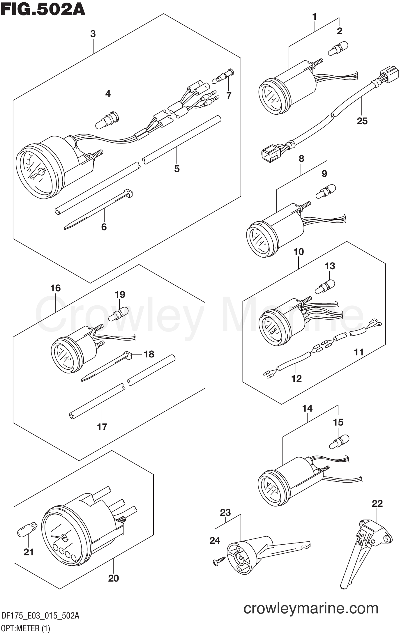 Suzuki Marine DF175TG 51001~ - OPT:METER (1) (DF150T E03)