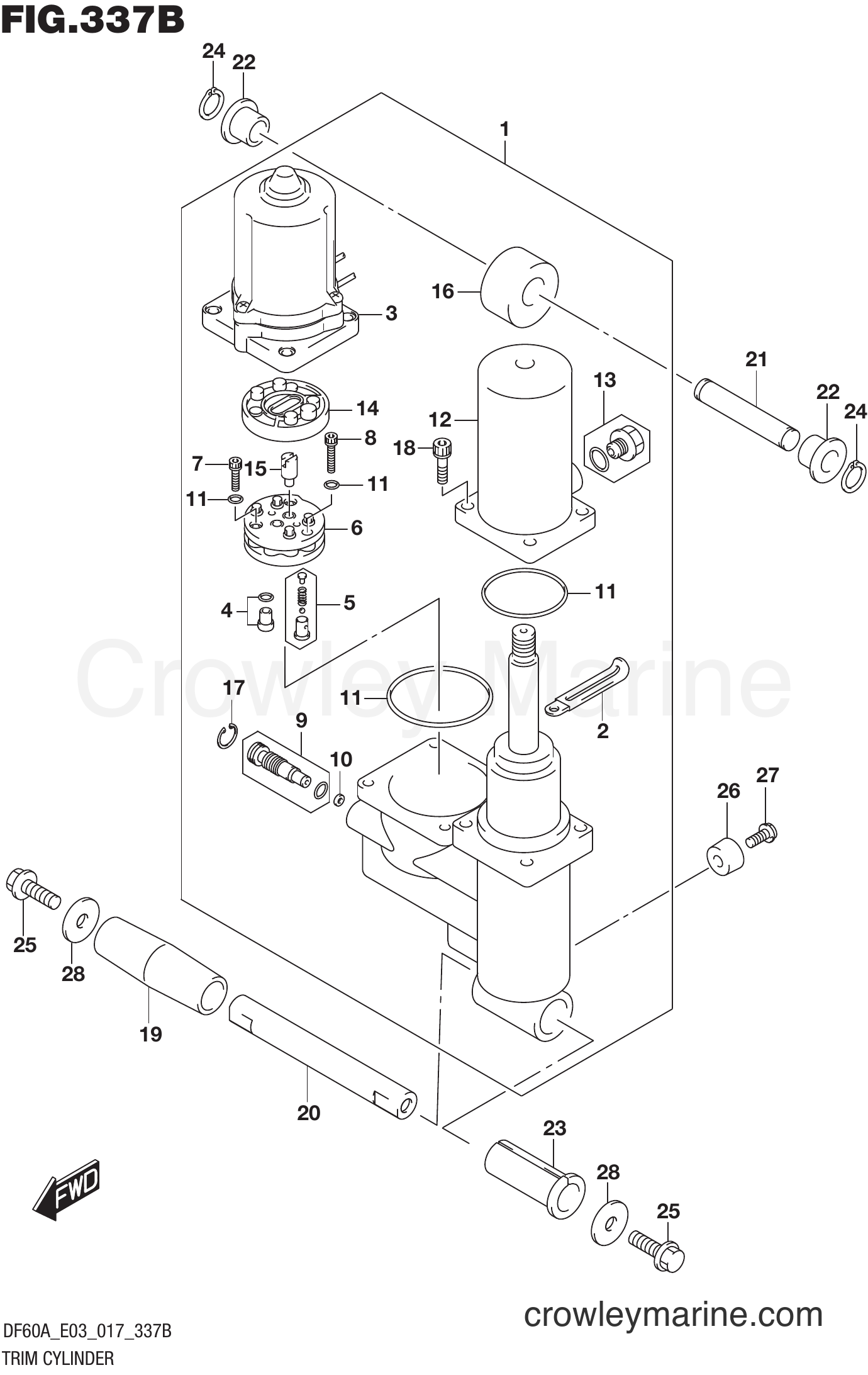 Suzuki Marine DF60AVT 710001~ - TRIM CYLINDER (DF50A E03)