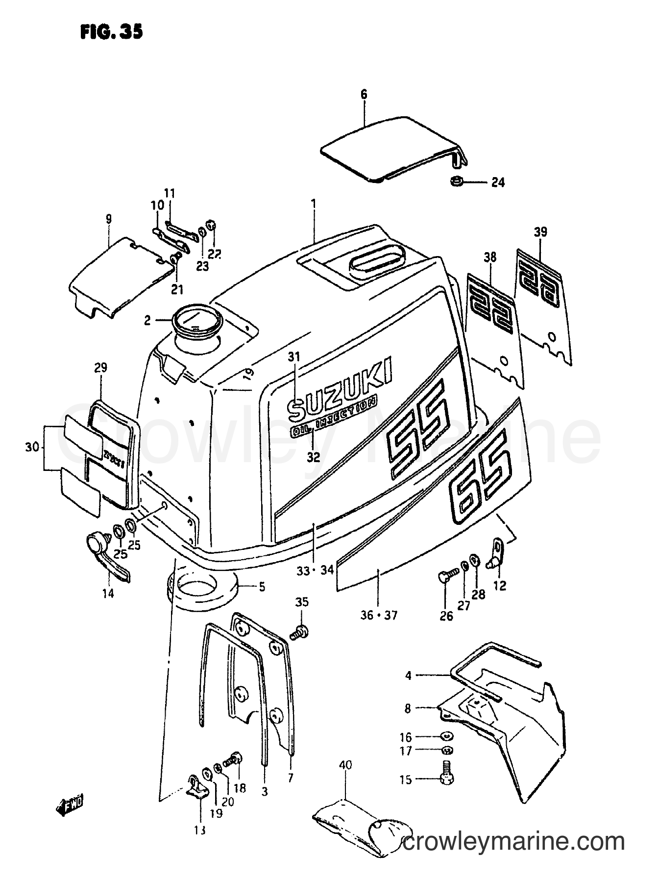 Suzuki Marine DT55 - ENGINE COVER (MODEL:88)