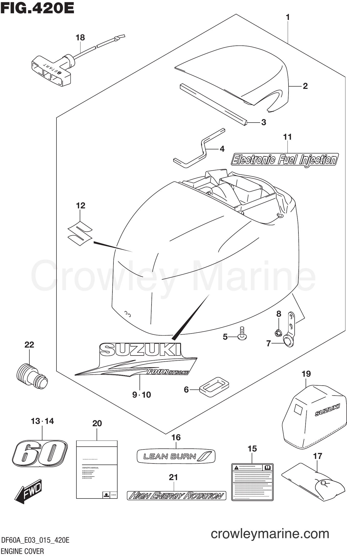 Suzuki Marine DF40AT 510001~ - ENGINE COVER (DF60AVT E03)