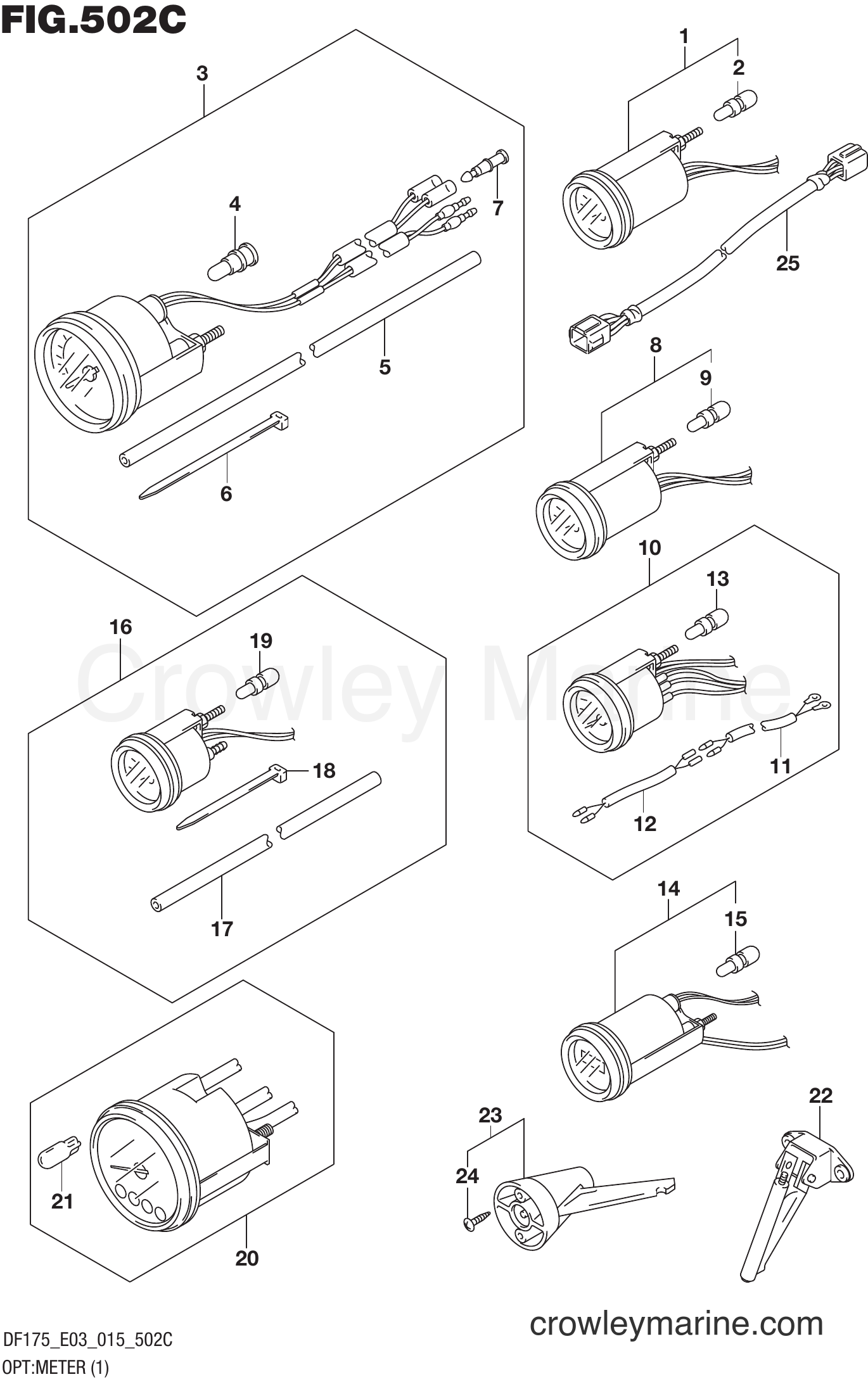 Suzuki Marine DF175TG 51001~ - OPT:METER (1) (DF150Z E03)