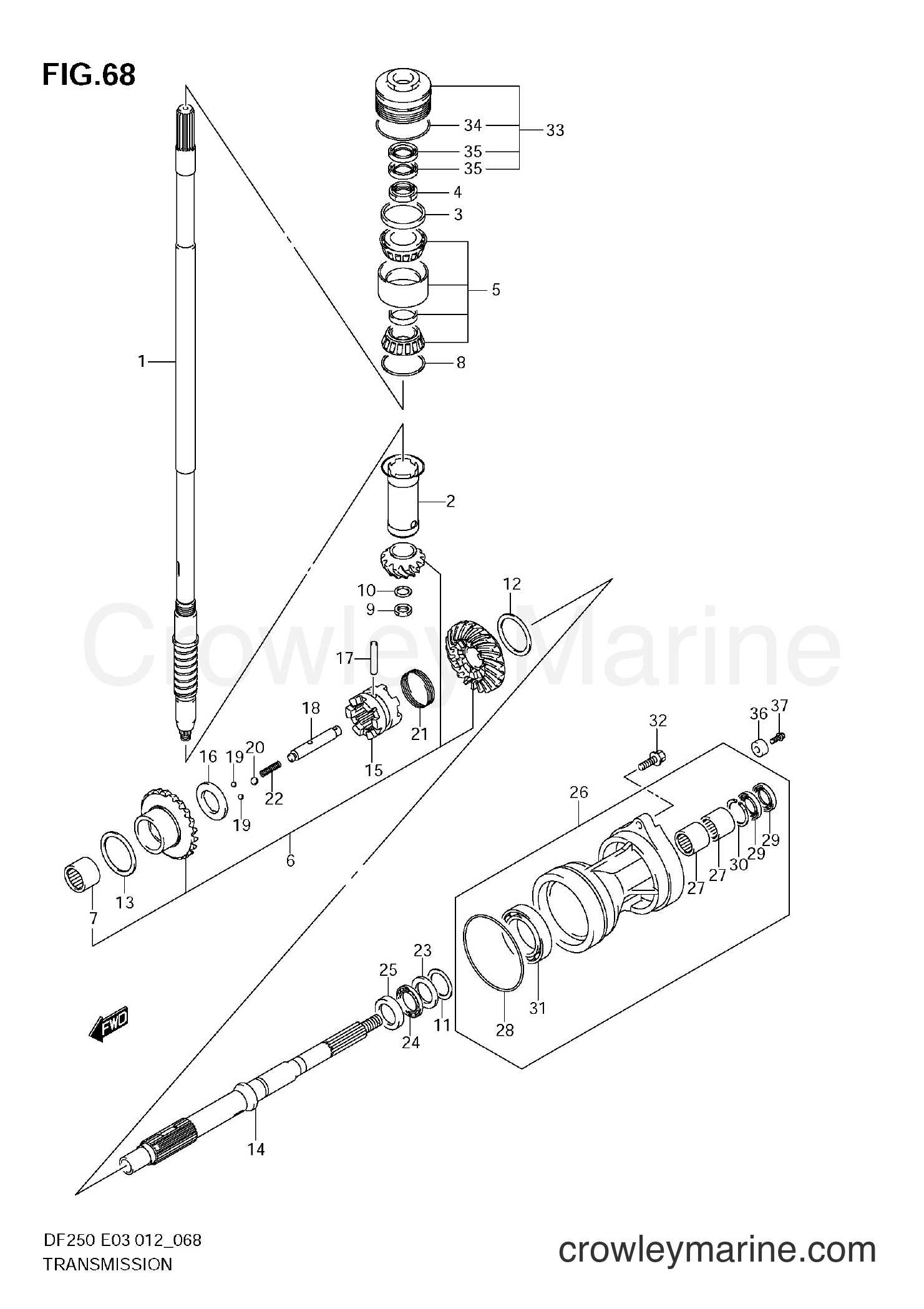 Suzuki Marine DF250 210001~ - TRANSMISSION (DF250ST E3)