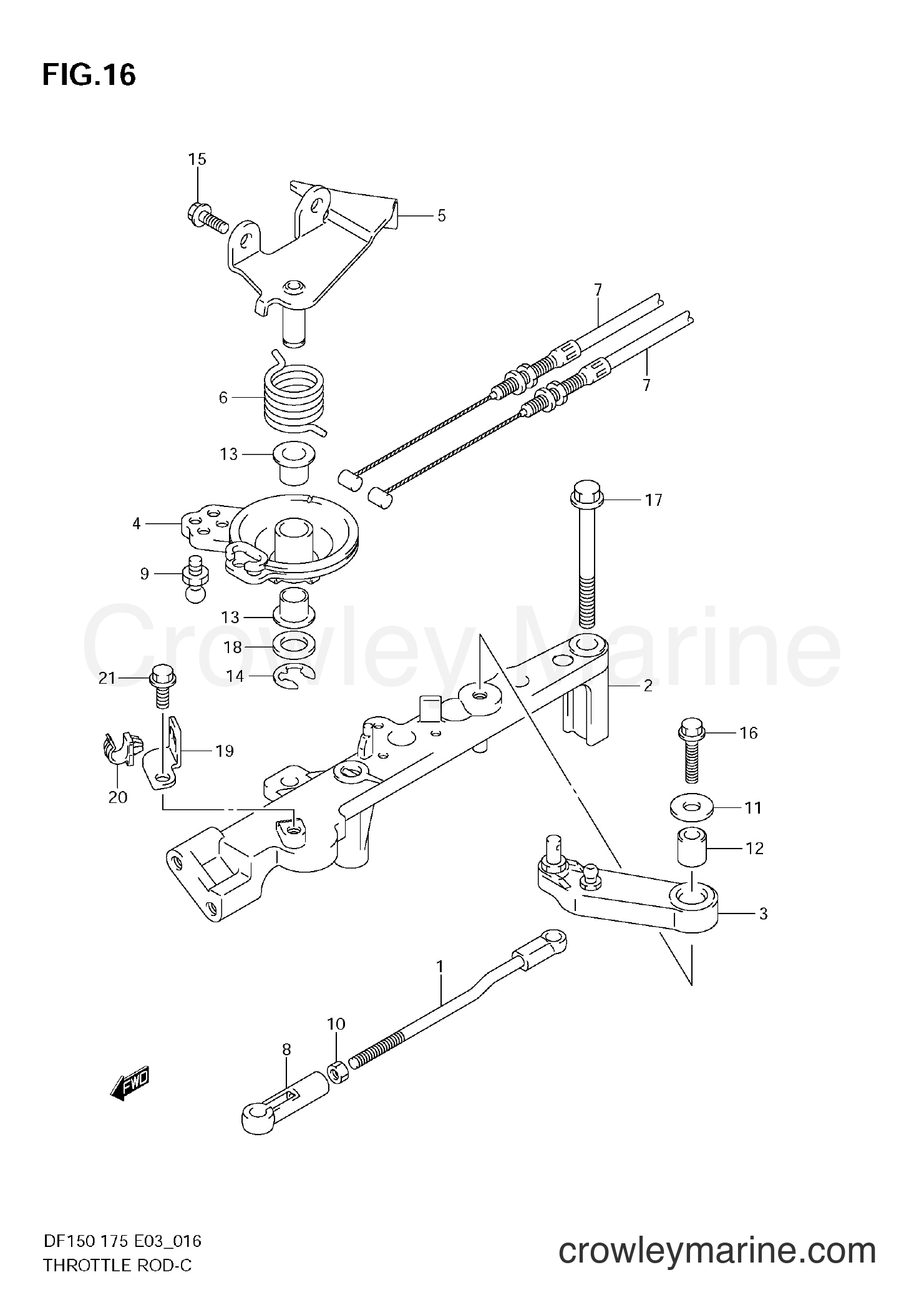 Suzuki Marine DF175Z - THROTTLE ROD
