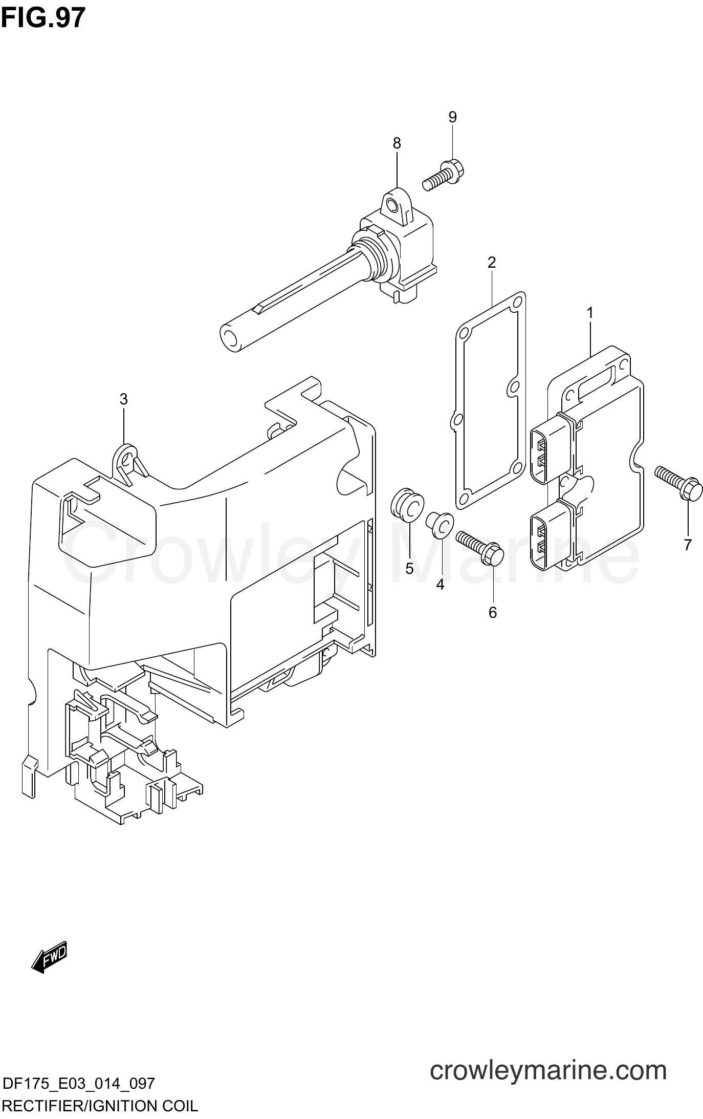 Suzuki Marine DF175TG 41001~ - RECTIFIER/IGNITION COIL (DF150T E03)