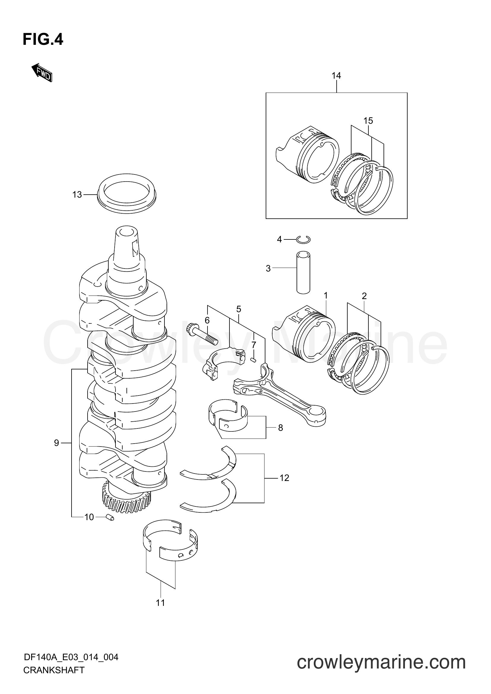 Suzuki Marine DF115 410001~ - CRANKSHAFT