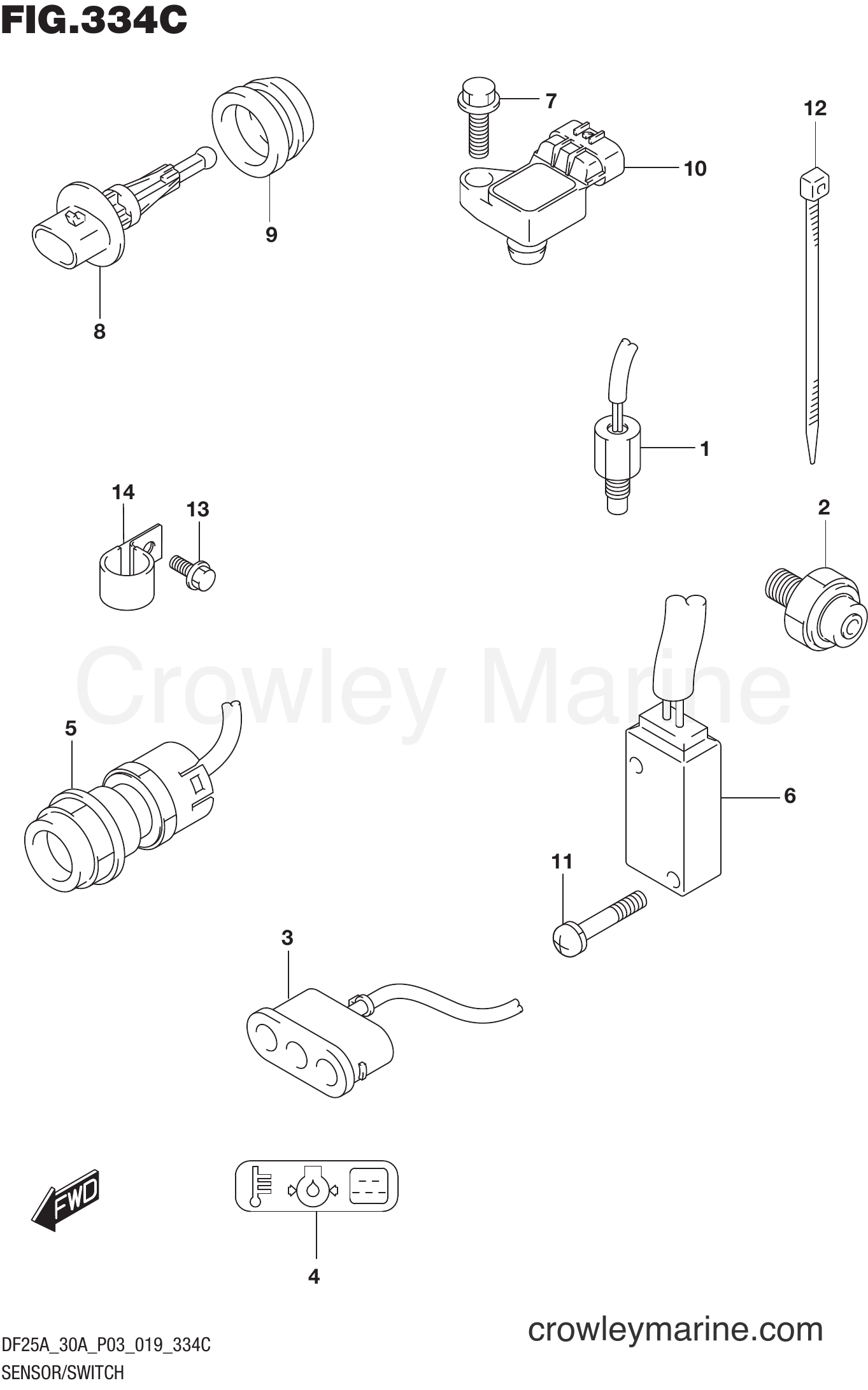 Suzuki Marine DF25AT 910001~ - SENSOR/SWITCH (DF25ATH)(DF30ATH)