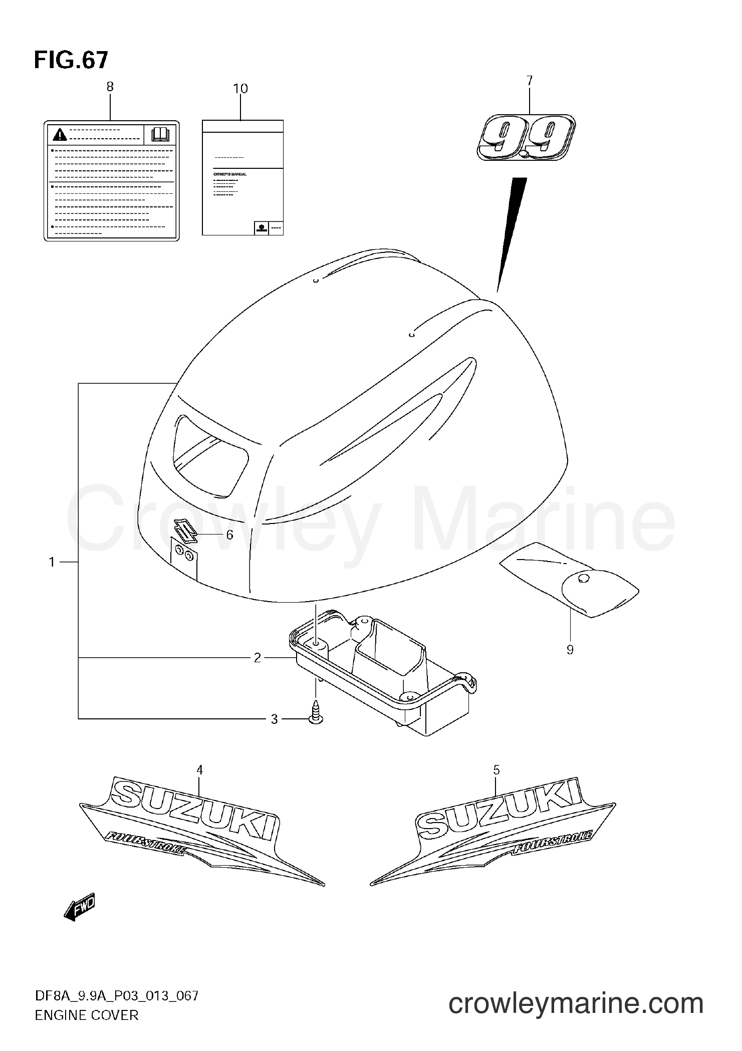 Suzuki Marine DF9.9A 310001~ - ENGINE COVER (DF9,9AR E03)