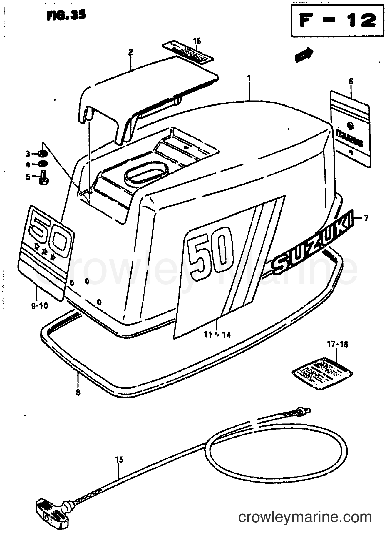 Suzuki Marine DT50M - ENGINE COVER