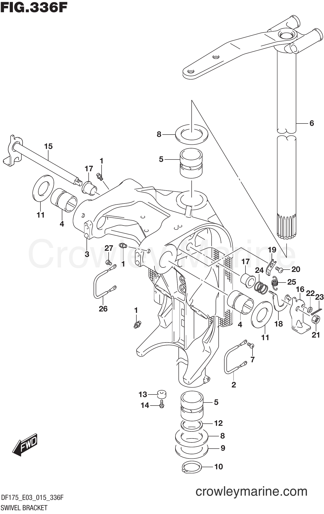 Suzuki Marine DF150 51001~ - SWIVEL BRACKET (DF175TG E03)