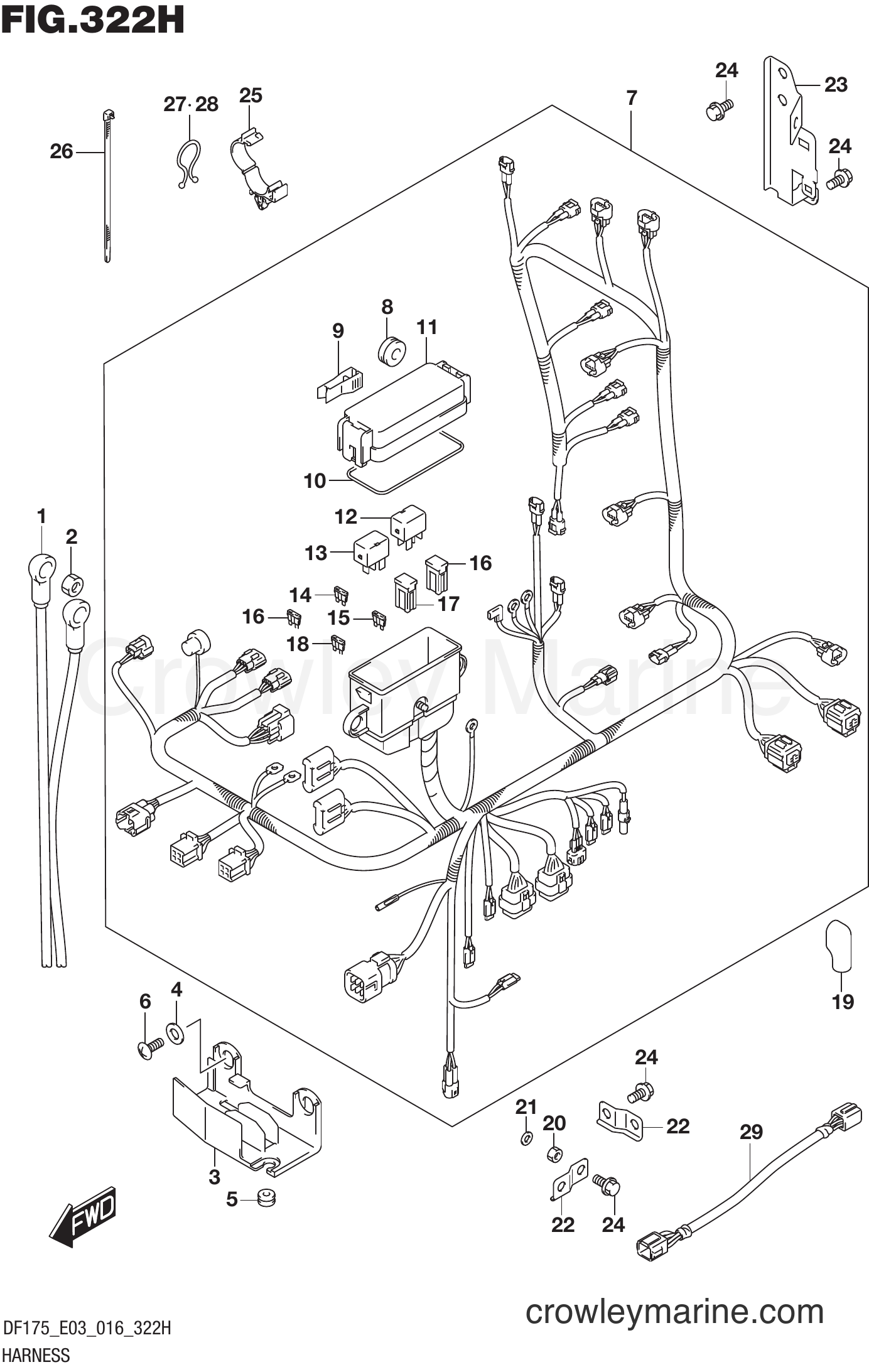 Suzuki Marine DF175ST 610001~ - HARNESS (DF175ZG E03)