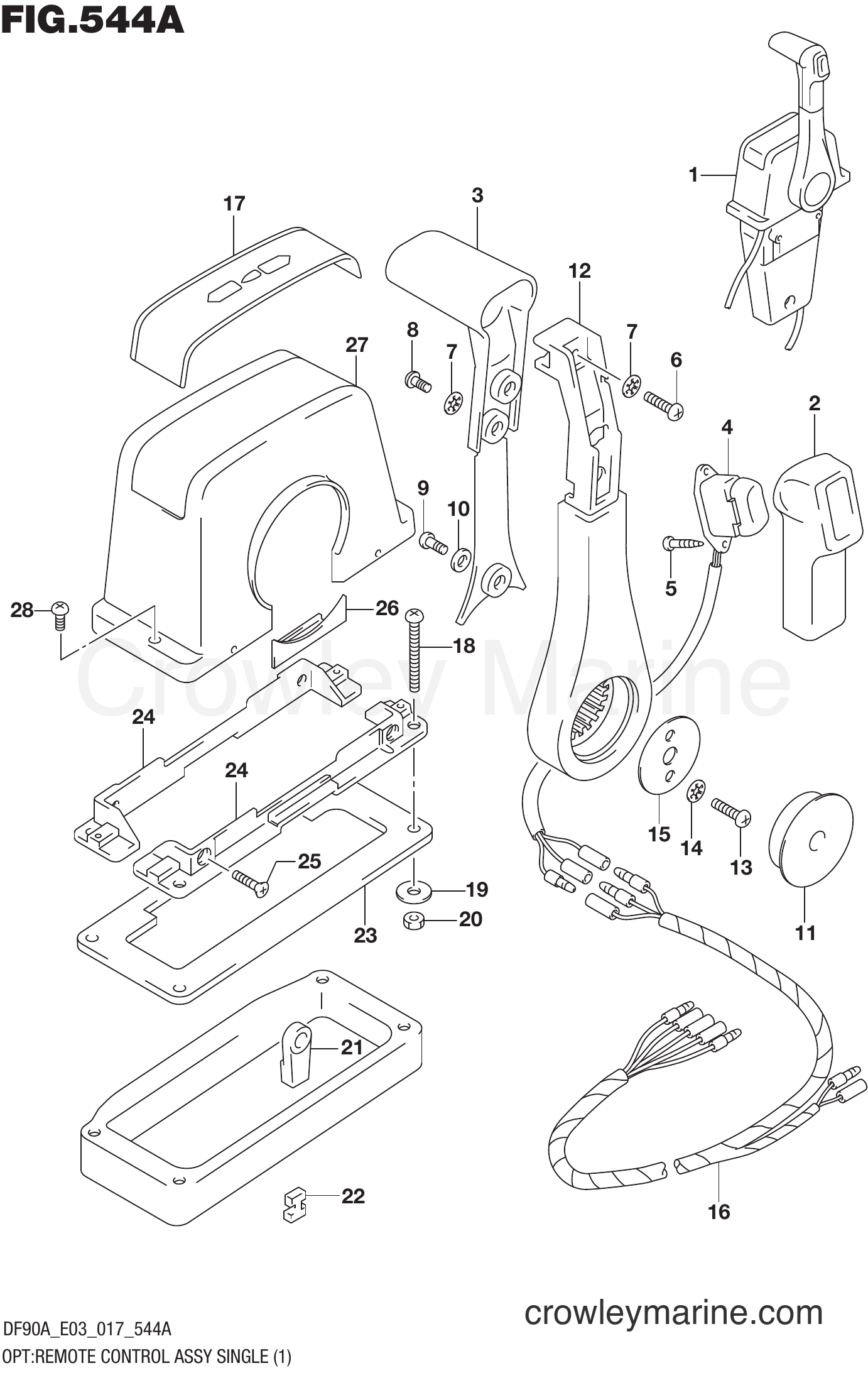 Suzuki Marine DF90A 710001~ - OPT:REMOTE CONTROL ASSY SINGLE (1)