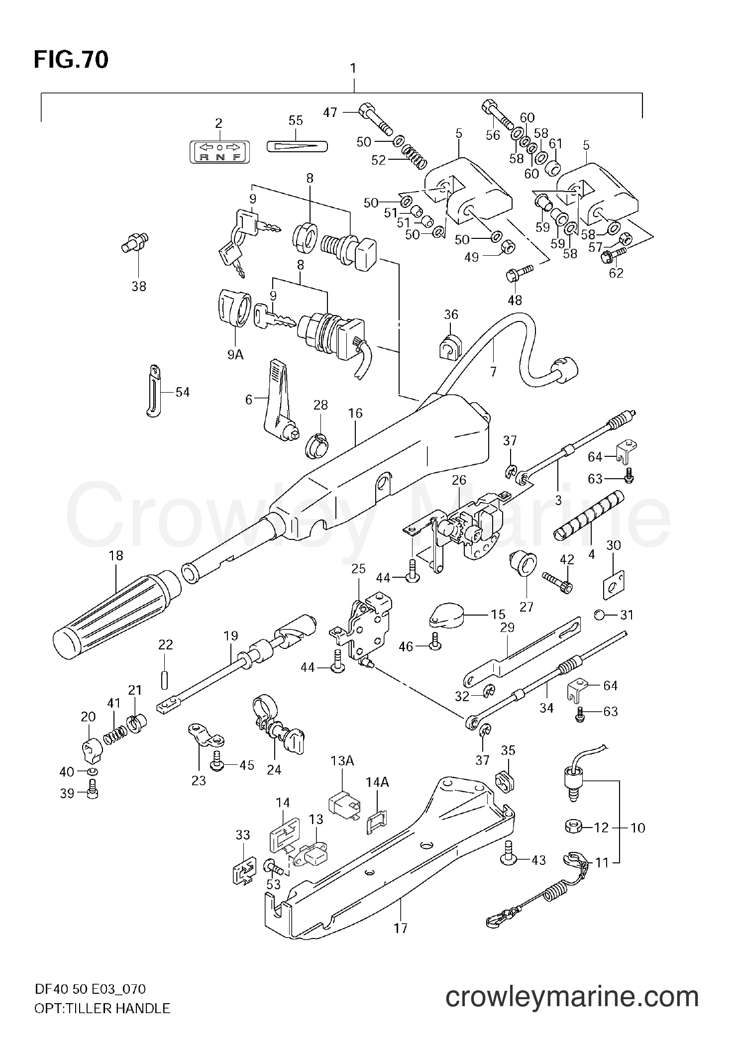 Suzuki Marine DF40 - OPT:TILLER HANDLE