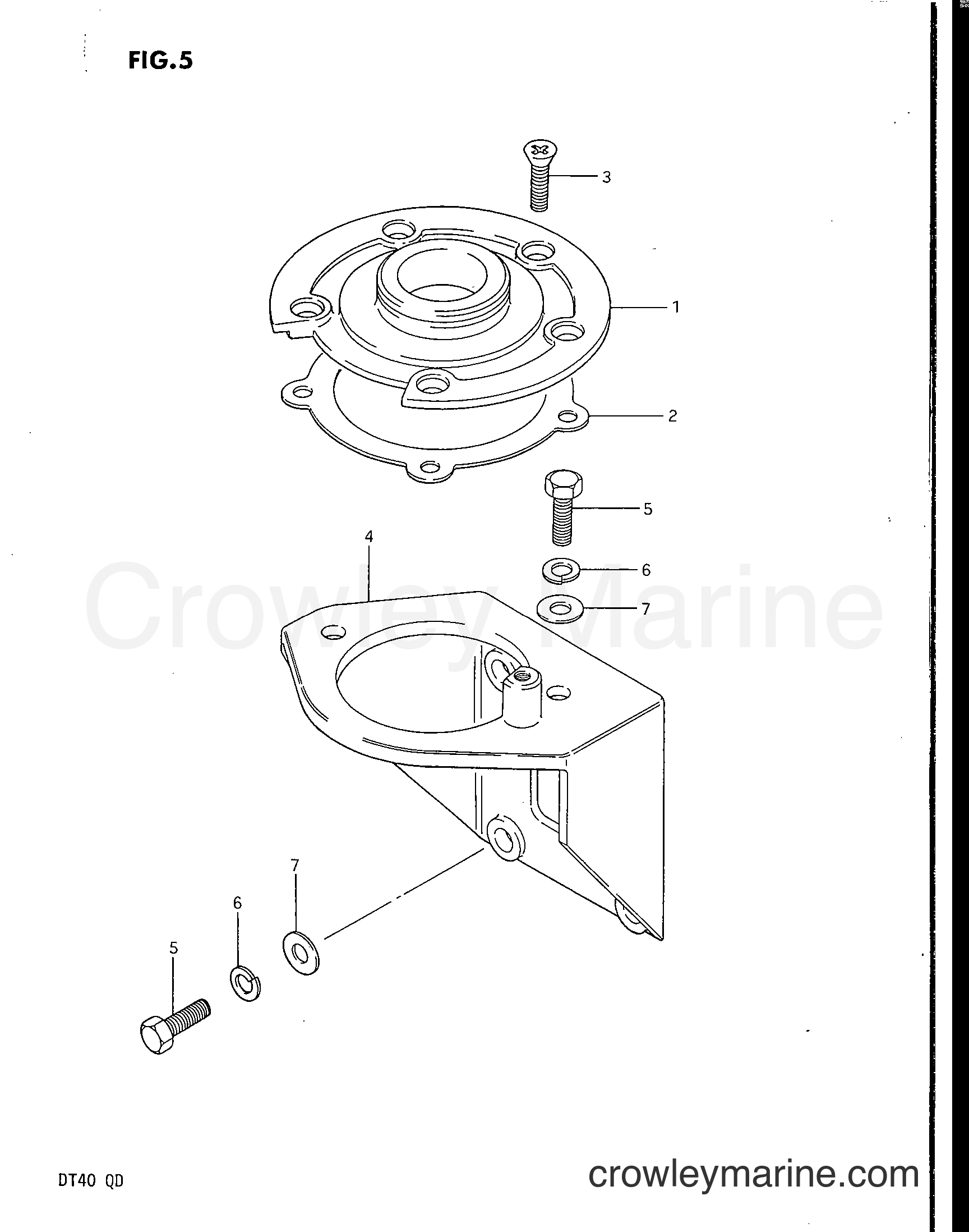 UPPER OIL SEAL HOUSING 1983 TwoStroke Outboard 40 DT40 Crowley Marine