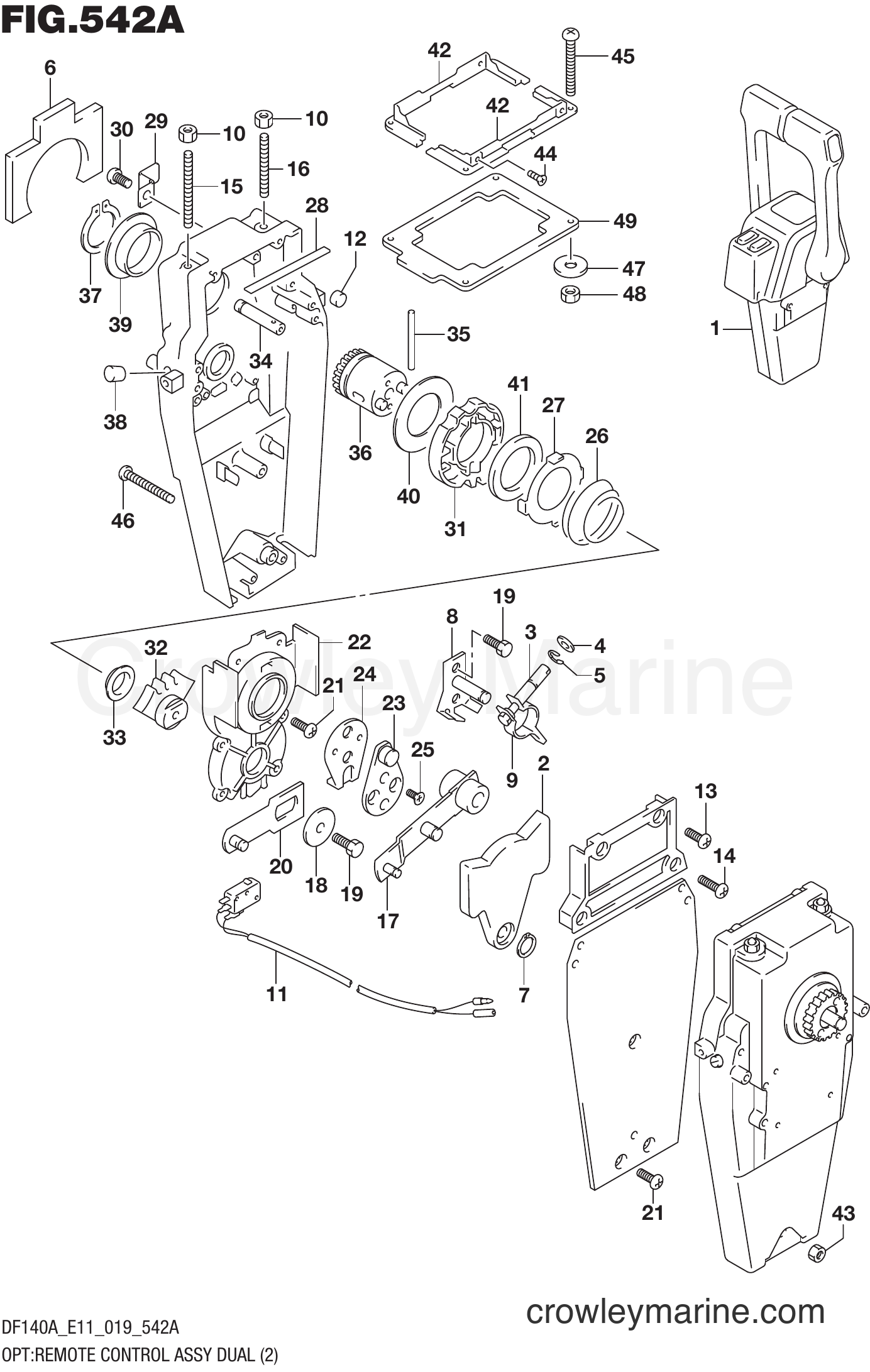 Suzuki Marine DF115AST 910001~ - OPT:REMOTE CONTROL ASSY DUAL (2)