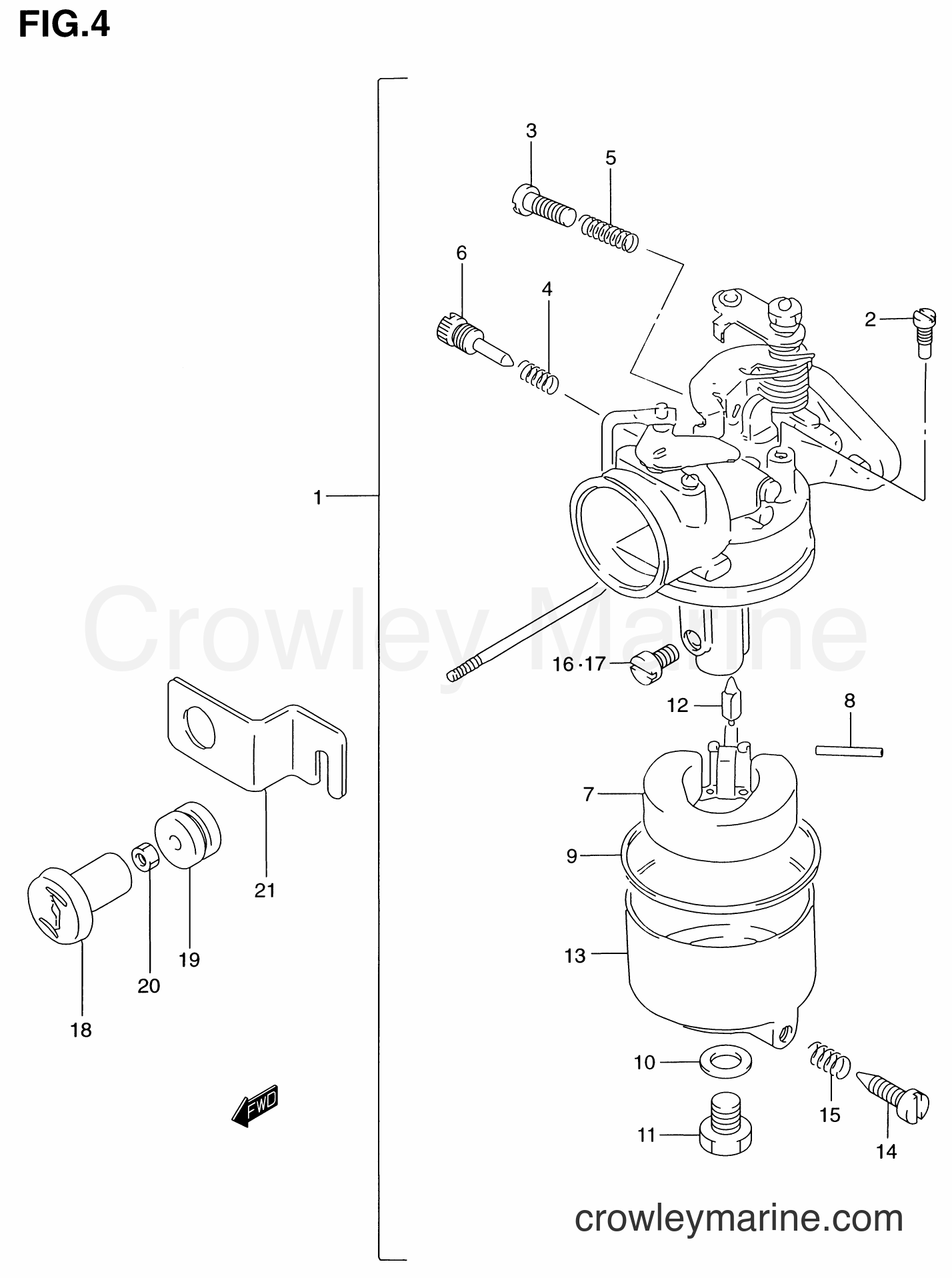 CARBURETOR - 1986 Two-Stroke Outboard 6 DT6 | Crowley Marine