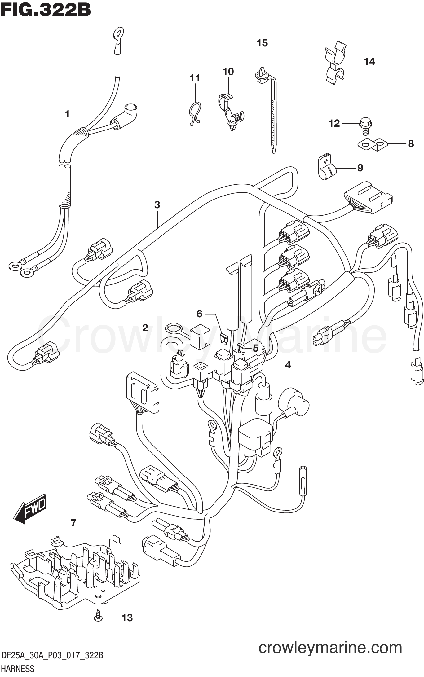 Suzuki Marine DF25A 710001~ - HARNESS (DF25AR P03)