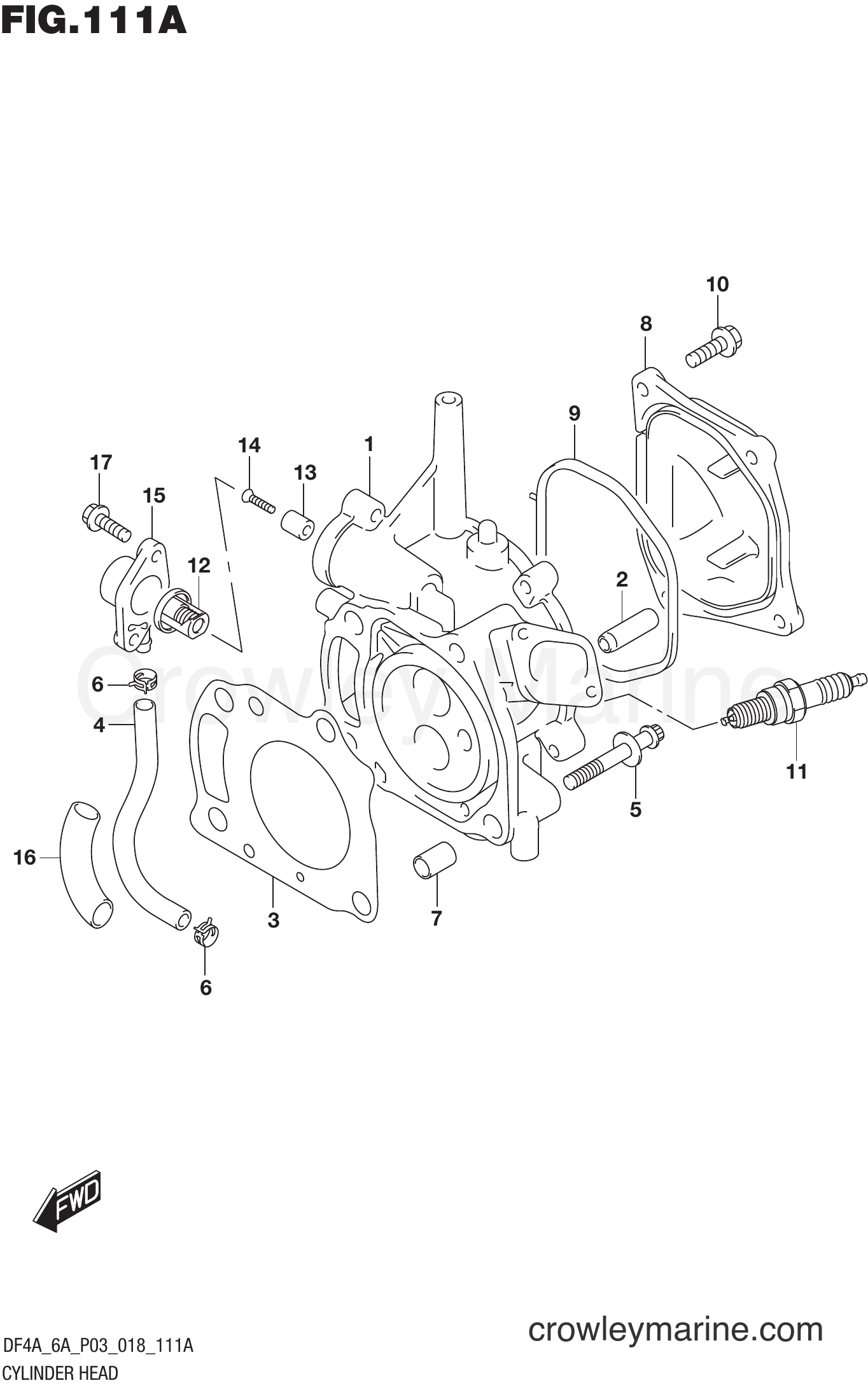 Suzuki Marine DF6A 810001~ - CYLINDER HEAD