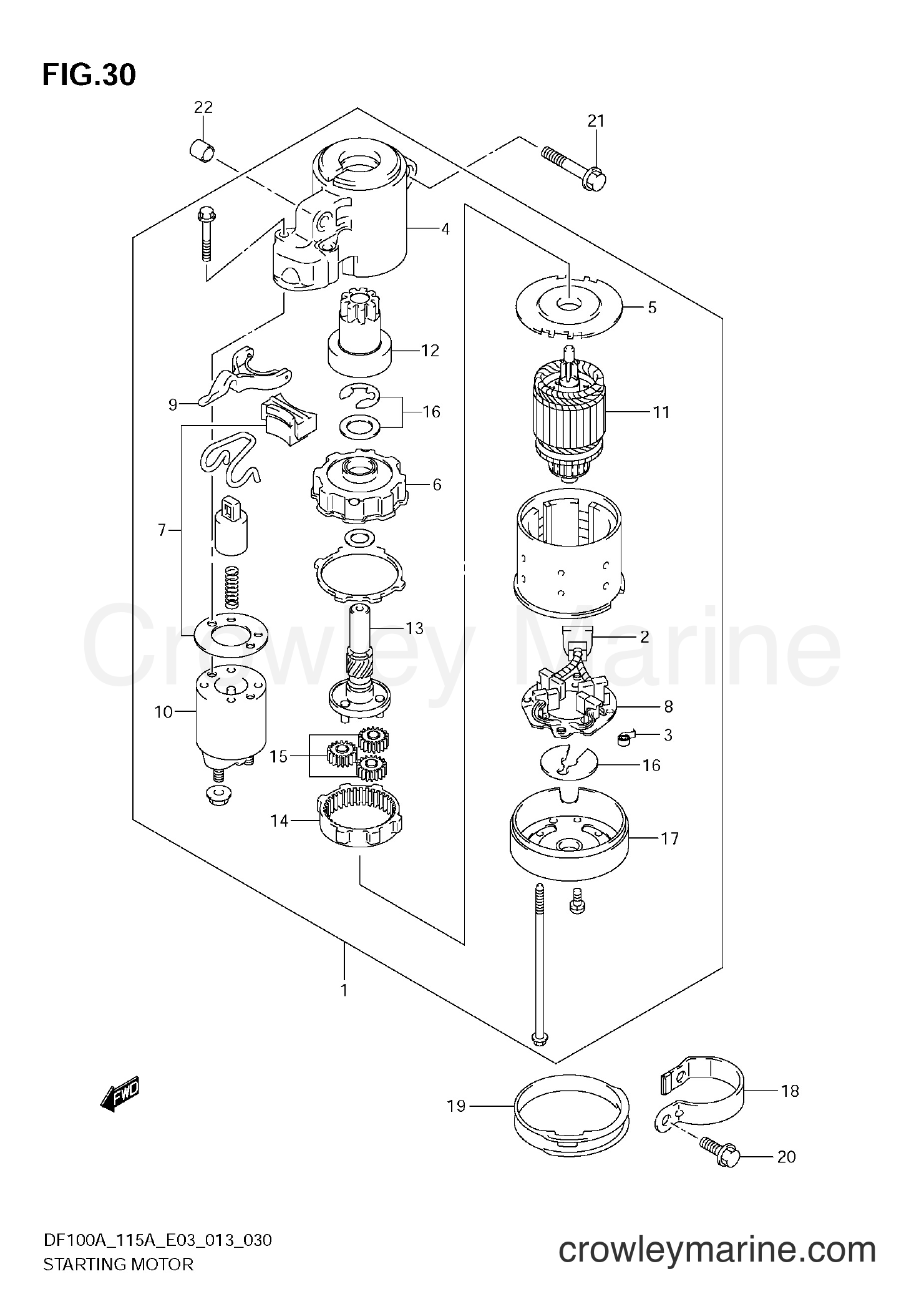 Suzuki Marine DF100A 310001~ - STARTING MOTOR