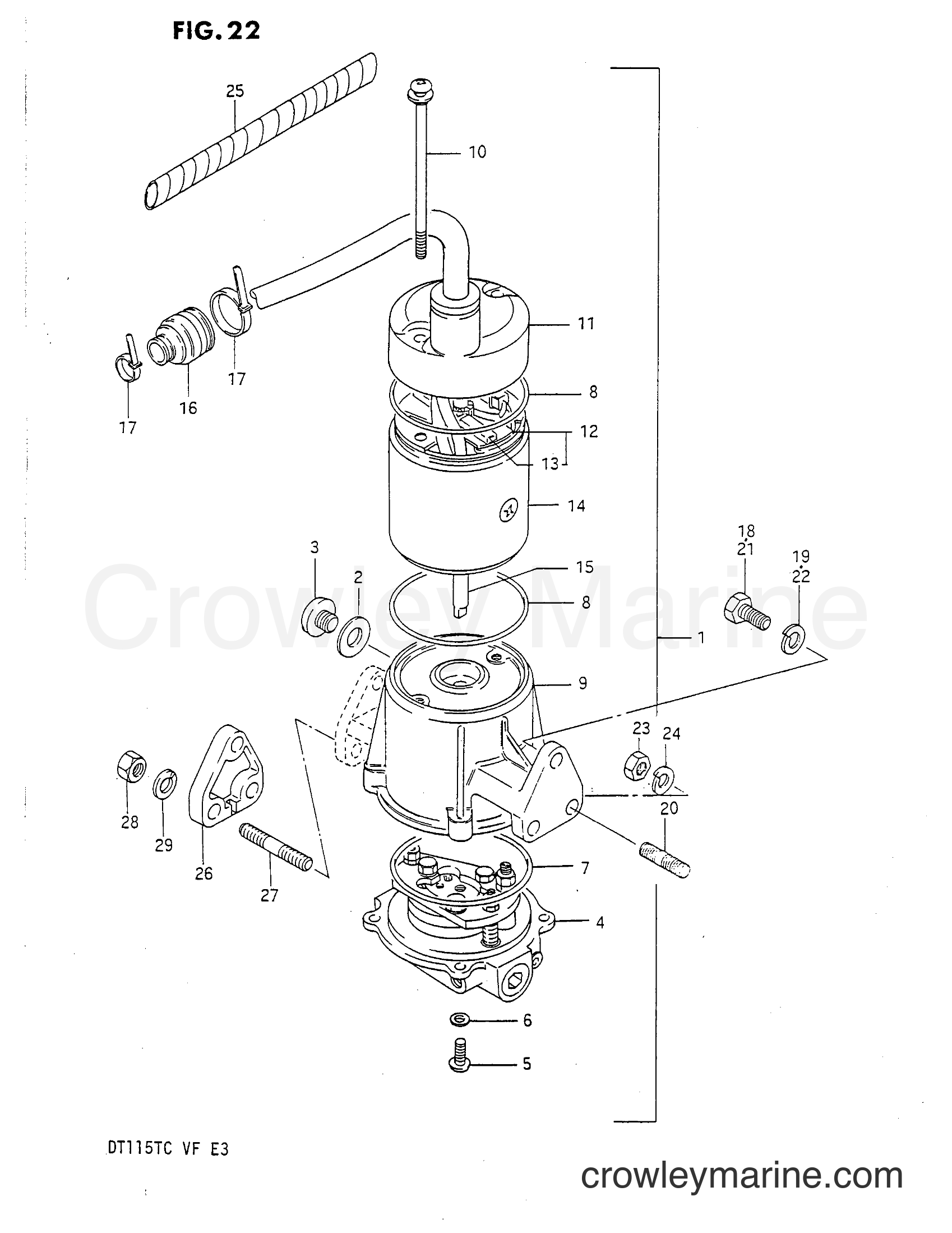 1983 Two-Stroke Outboard 115 - DT115 - POWER UNIT
