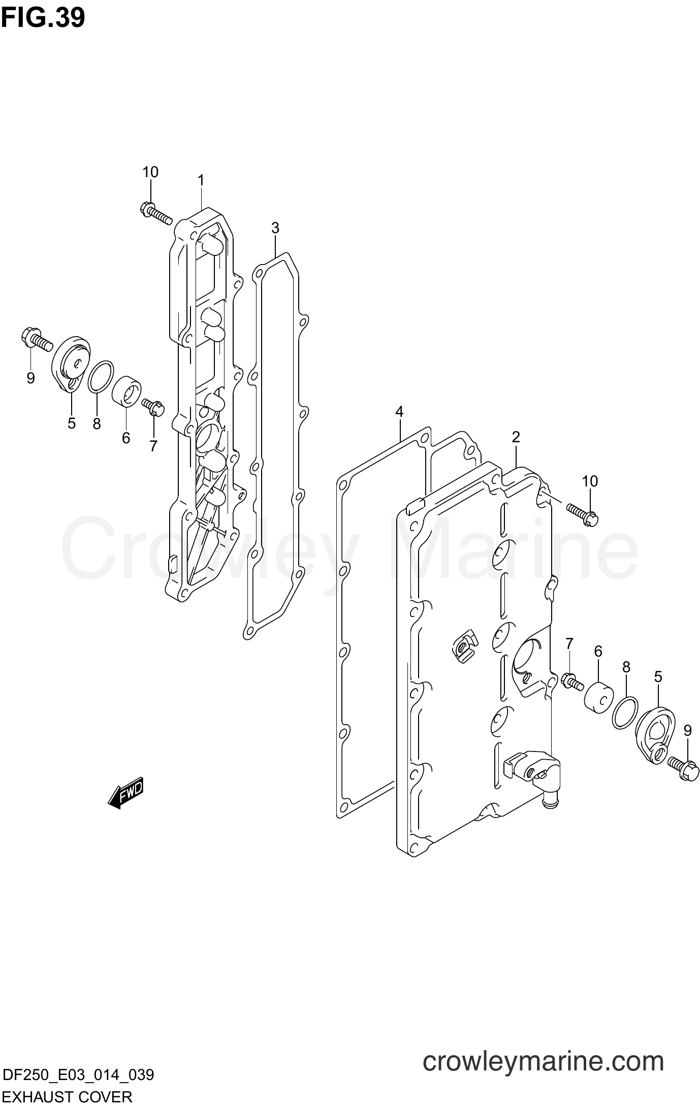 Suzuki Marine DF225 410001~ - EXHAUST COVER