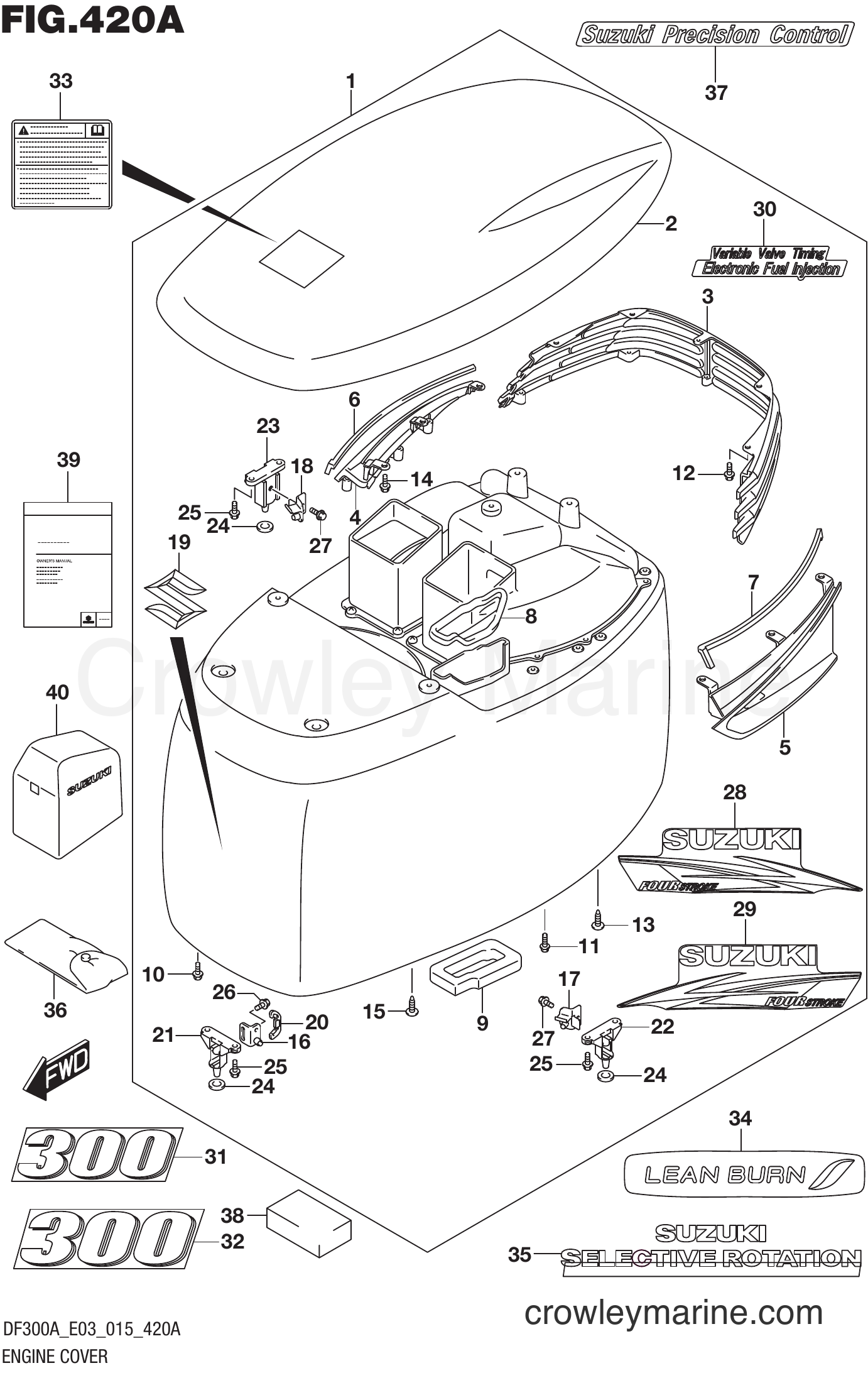 Suzuki Marine DF250AP 510001~ - ENGINE COVER (DF300A E03)