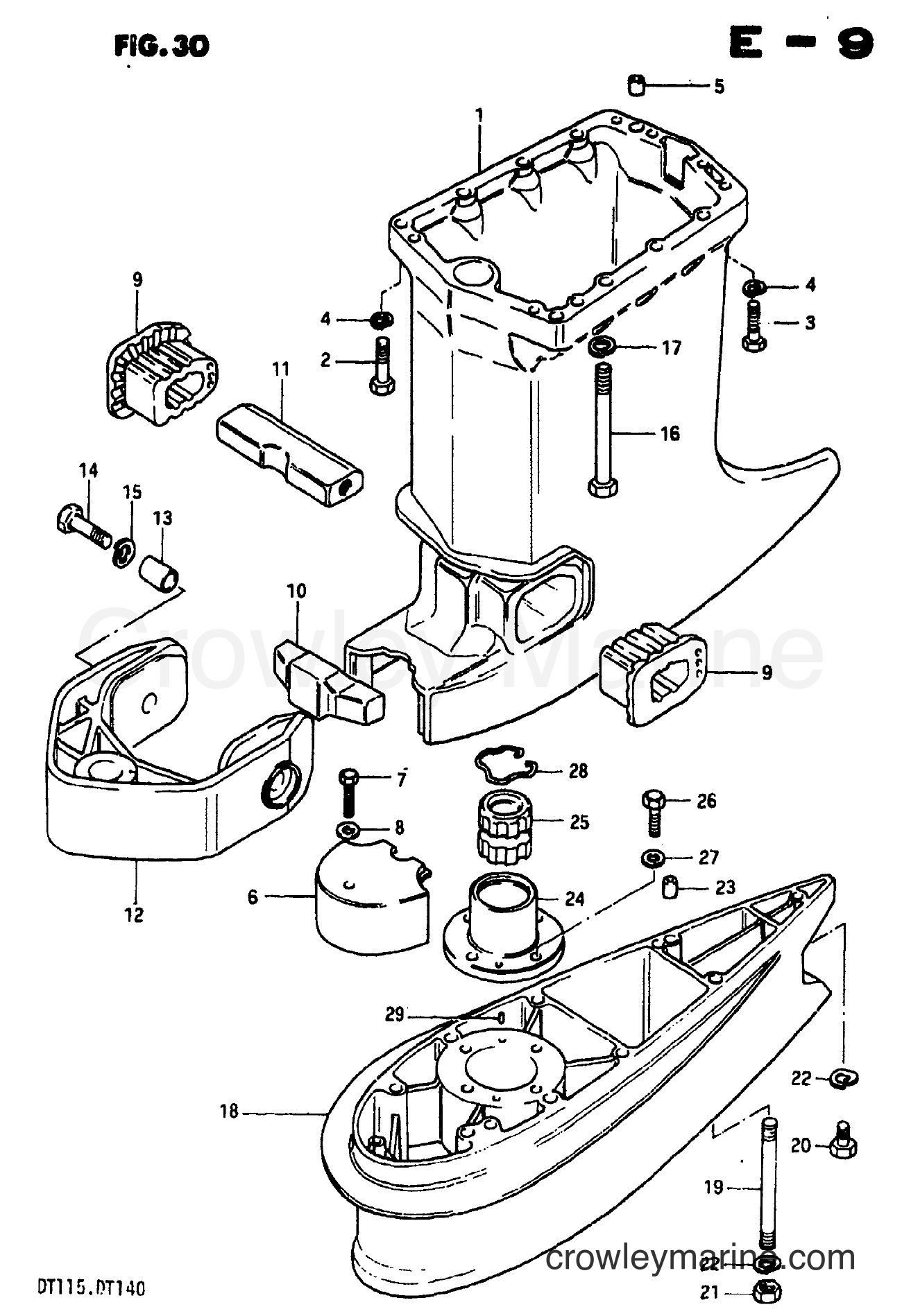 Suzuki Marine DT140 - DRIVESHAFT HOUSING