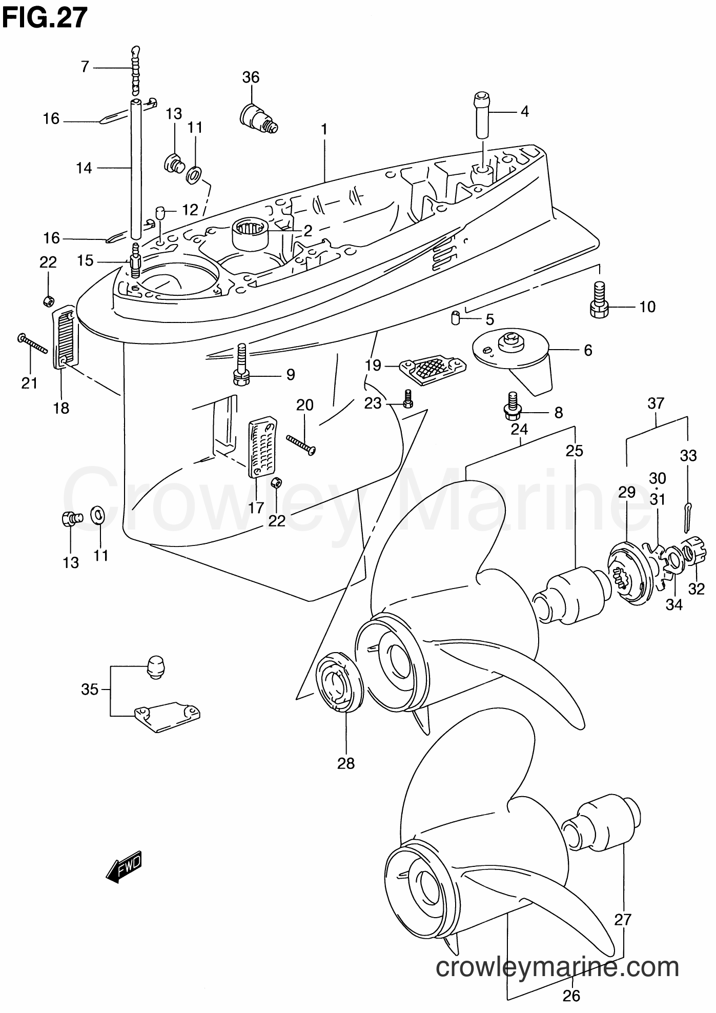 Suzuki Marine DT100 - GEAR CASE