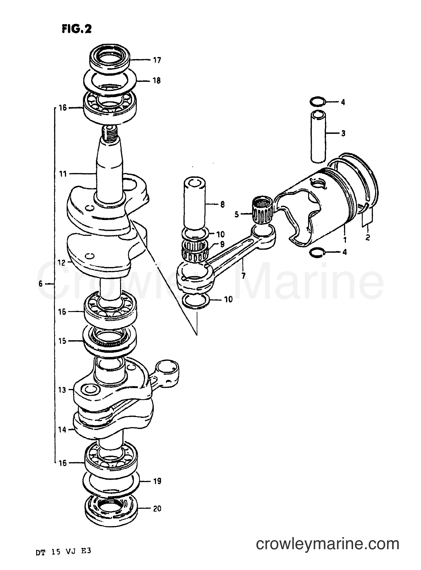 Suzuki Marine DT15 - CRANKSHAFT