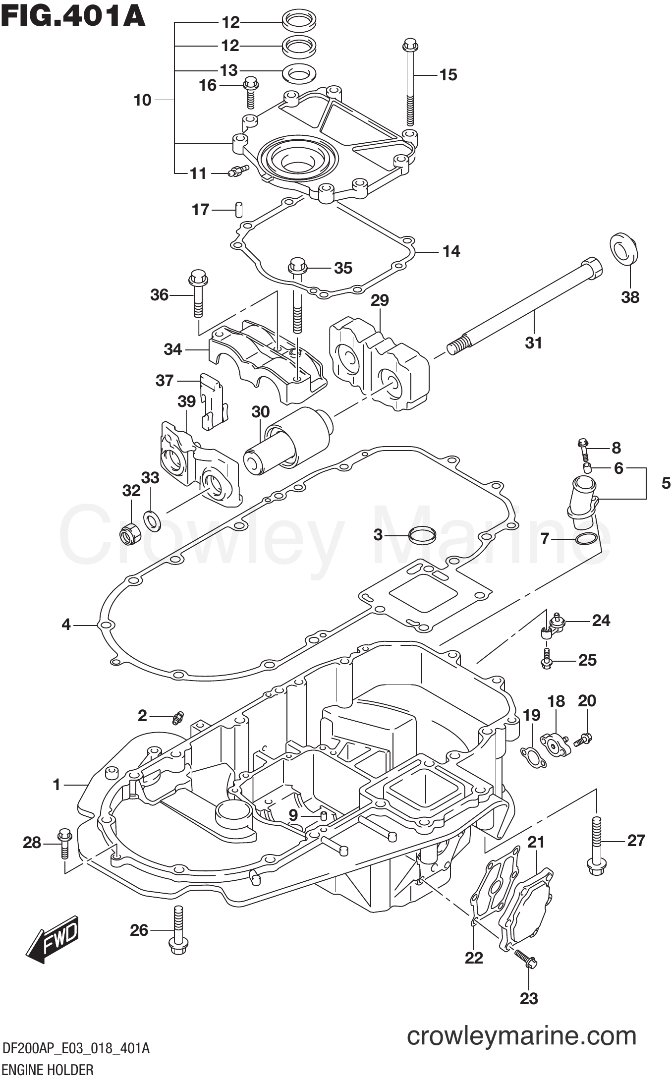 Suzuki Marine DF200AP 810001~ - ENGINE HOLDER