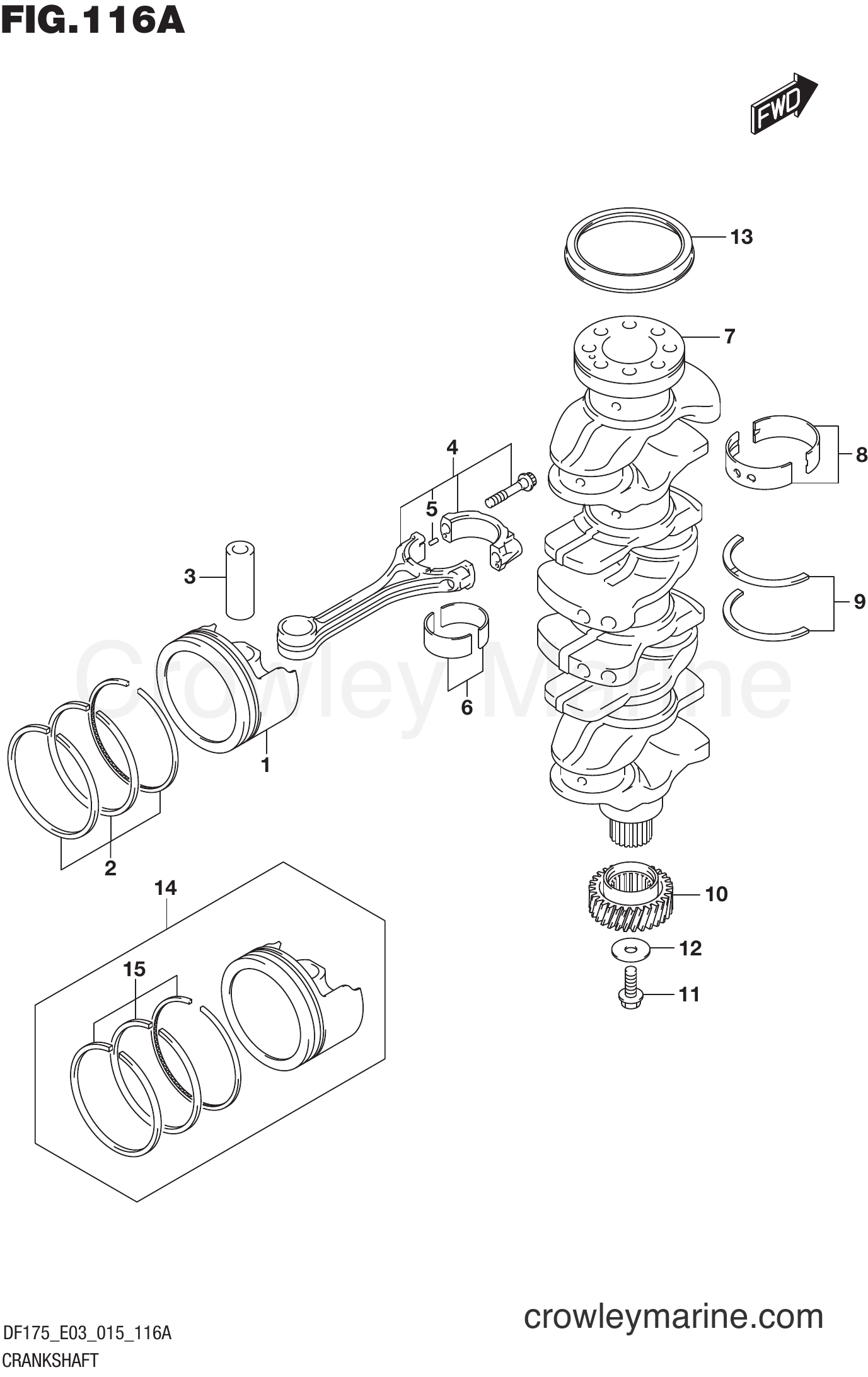 Suzuki Marine DF175TG 51001~ - CRANKSHAFT
