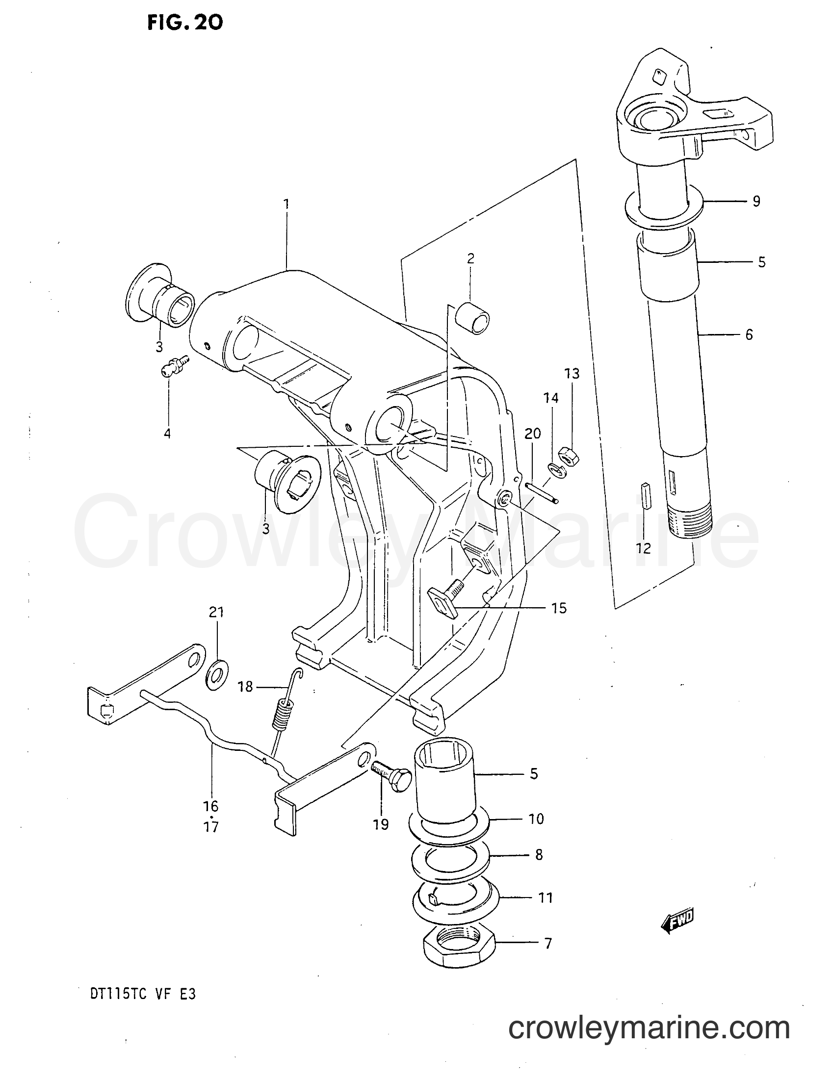 Suzuki Marine DT115 - SWIVEL BRACKET