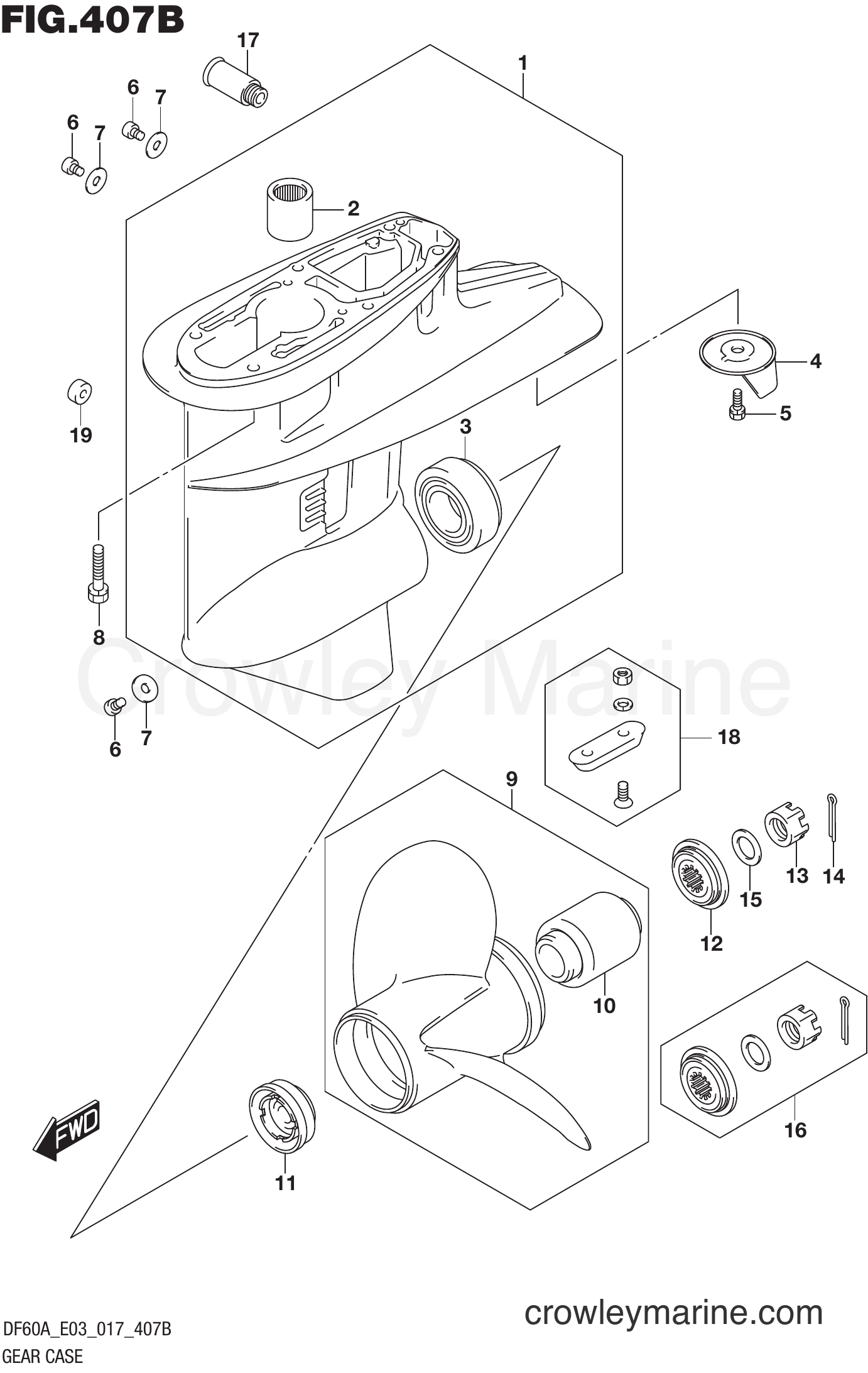 Suzuki Marine DF60AT 710001~ - GEAR CASE (DF50A E03)