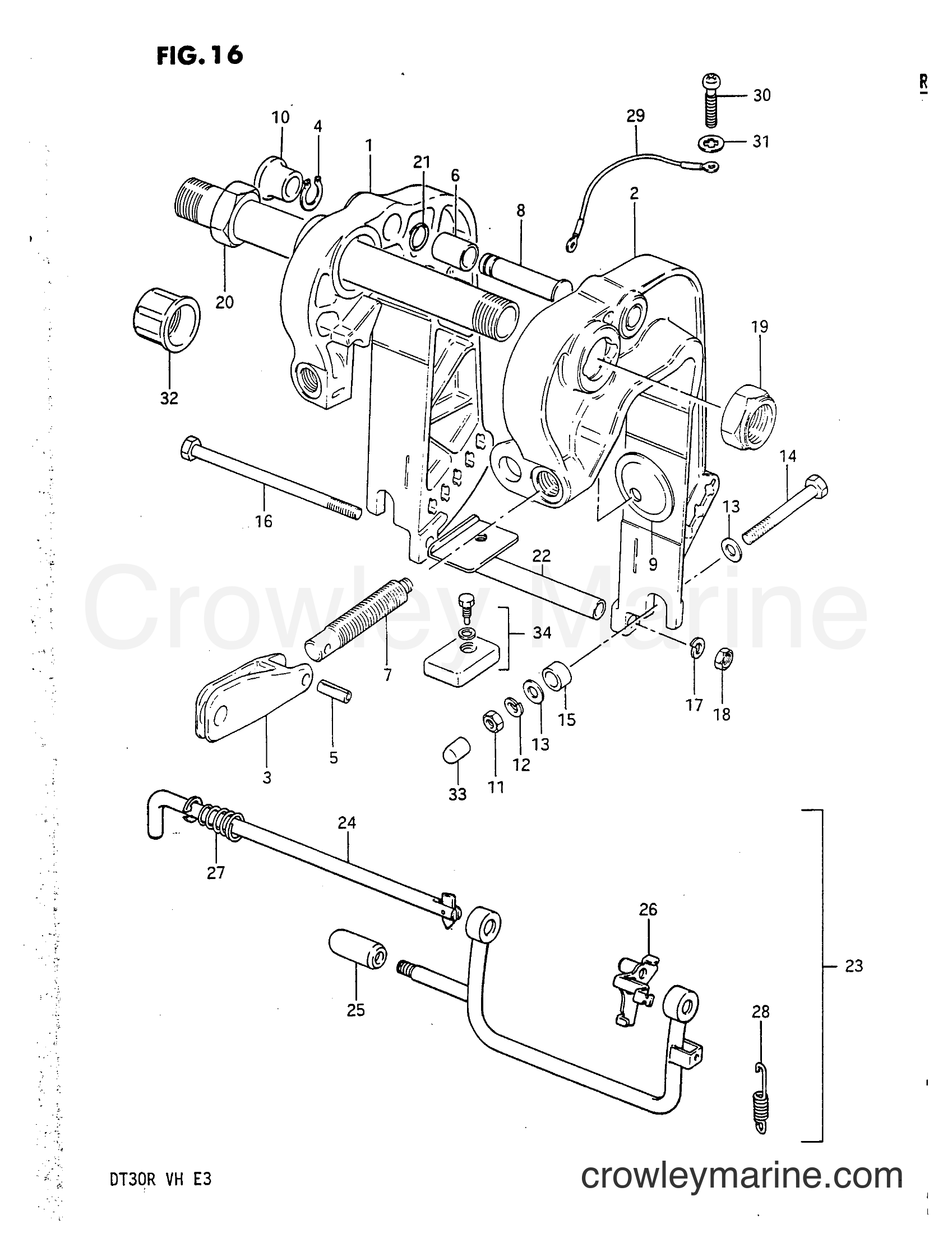 Suzuki Marine DT30 - CLAMP BRACKET