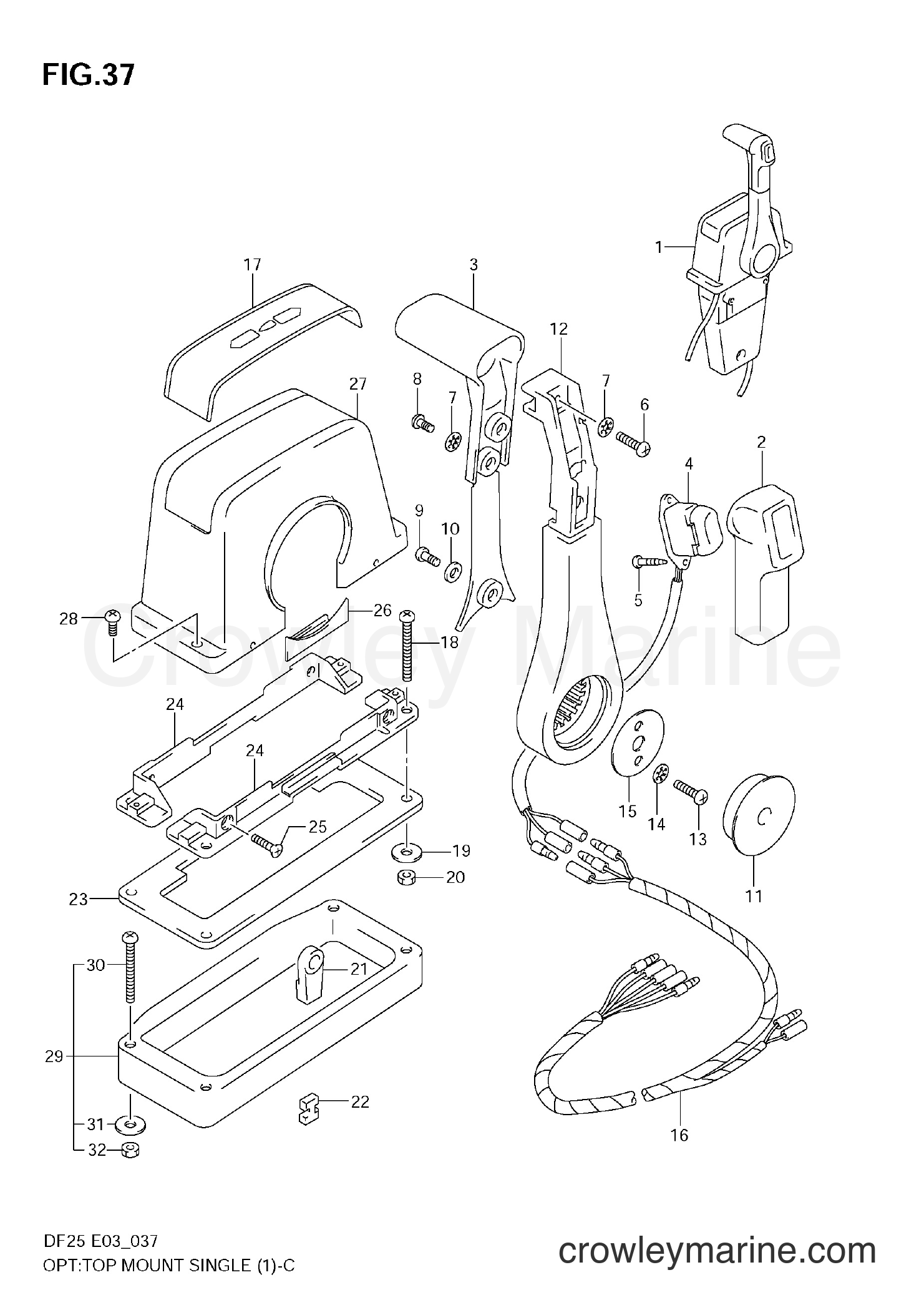 Suzuki Marine DF25 - OPT:TOP MOUNT SINGLE (1)