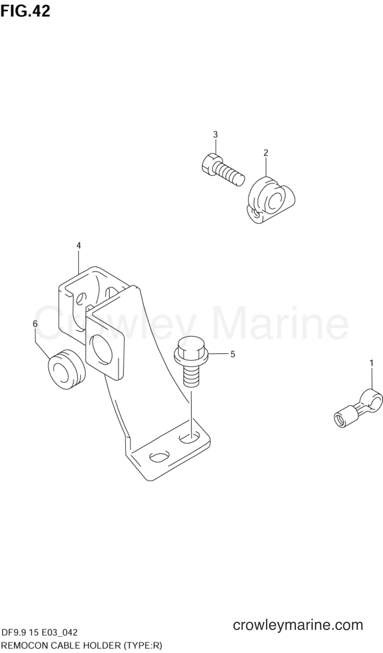 Suzuki Marine DF15 - REMOCON CABLE HOLDER (TYPE:R)