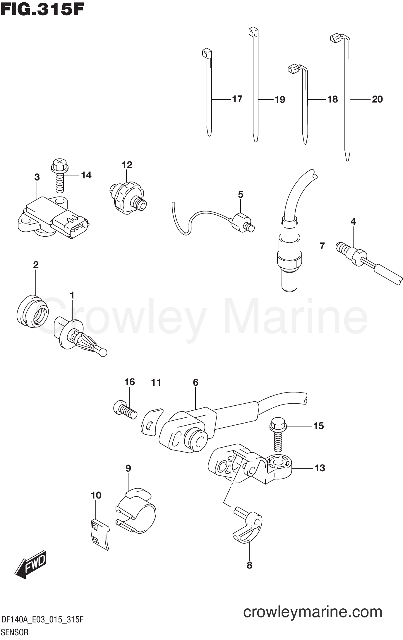Suzuki Marine DF115A 510001~ - SENSOR (DF115AST E03)
