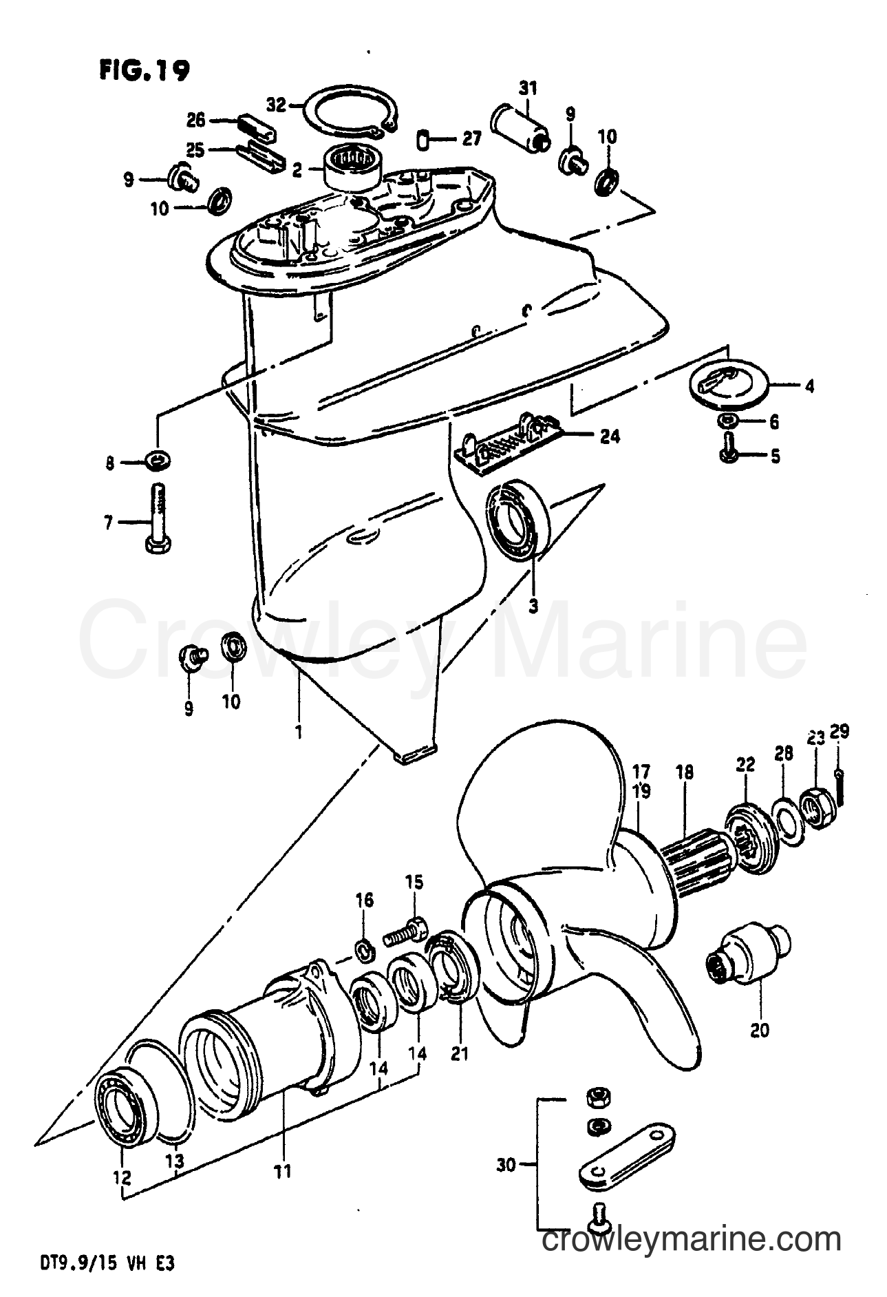 Suzuki Marine DT9.9 - GEAR CASE