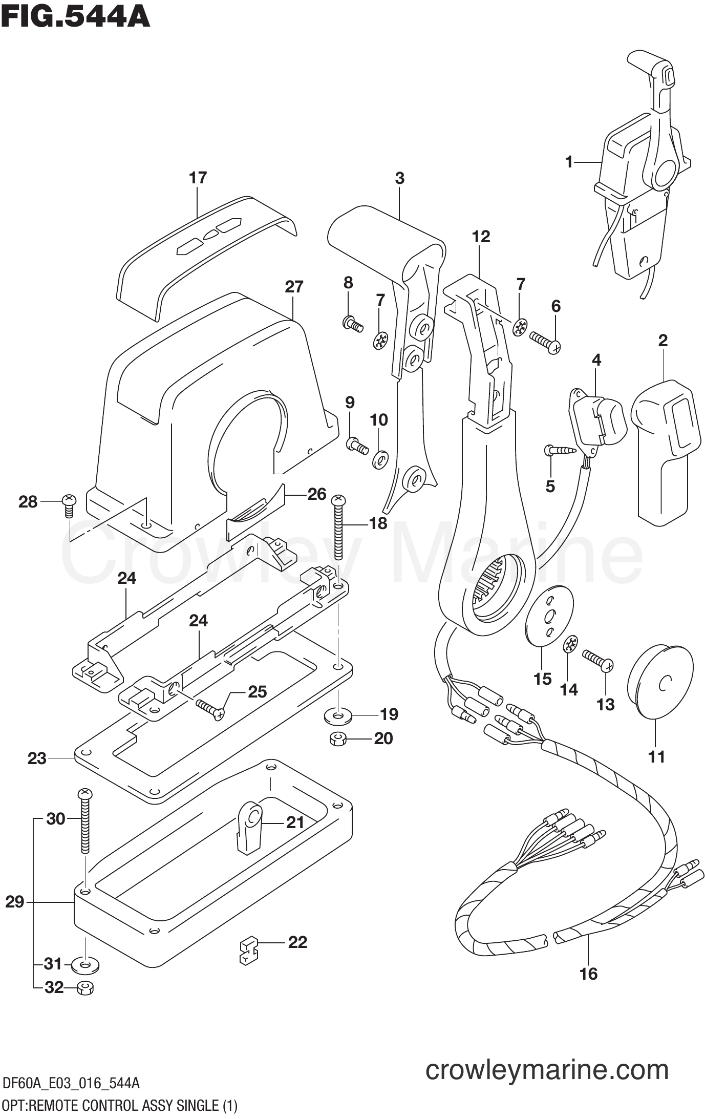 Suzuki Marine DF60AVT 610001~ - OPT:REMOTE CONTROL ASSY SINGLE (1) (DF40A E03)