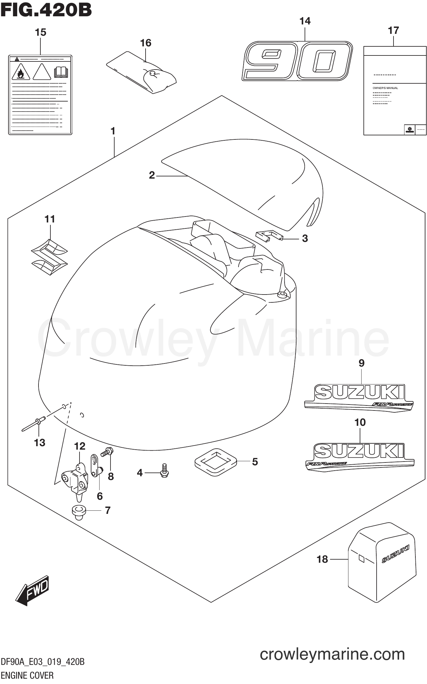 Suzuki Marine DF90A 910001~ - ENGINE COVER (DF90A)