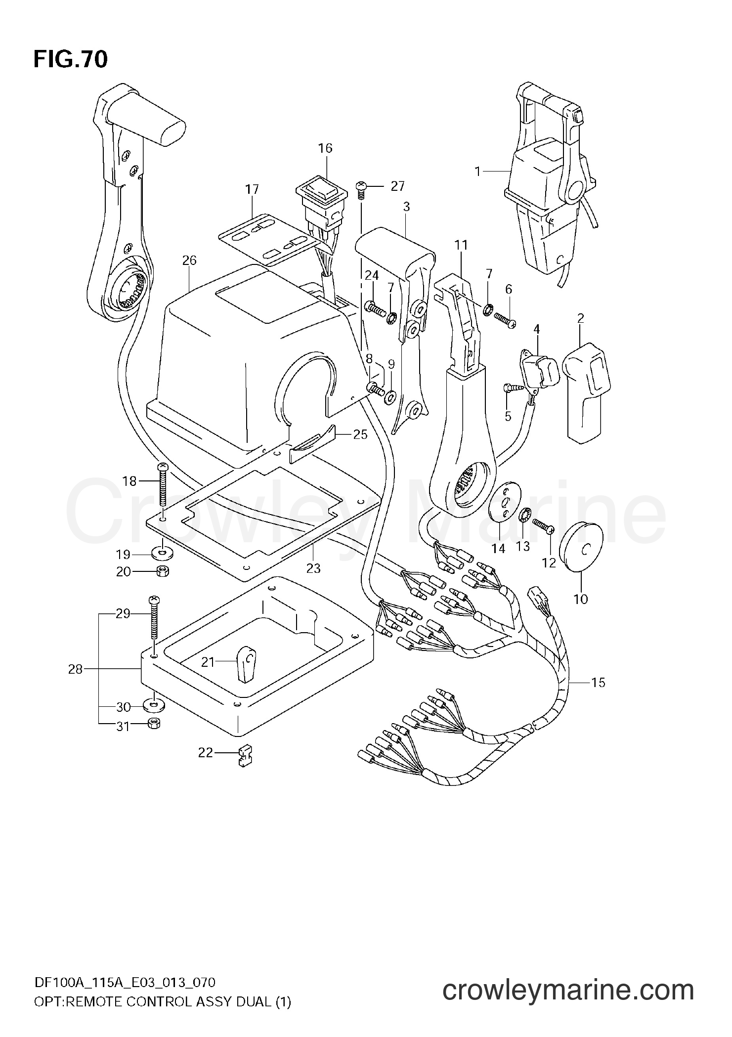 Suzuki Marine DF115A 310001~ - OPT:REMOTE CONTROL ASSY DUAL (1)