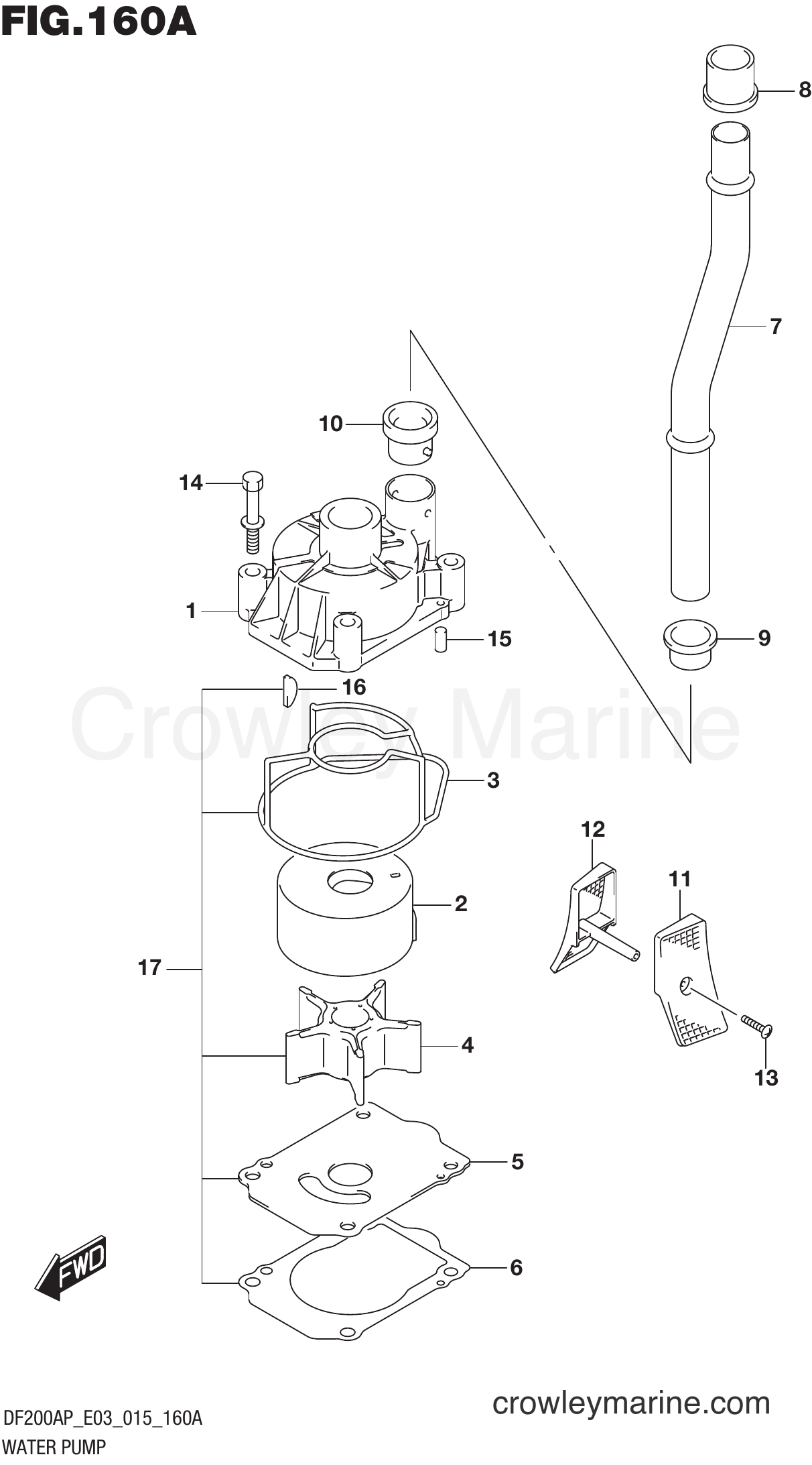 WATER PUMP - Serial Range Four-Stroke 200 DF200AP 510001~ | Crowley Marine